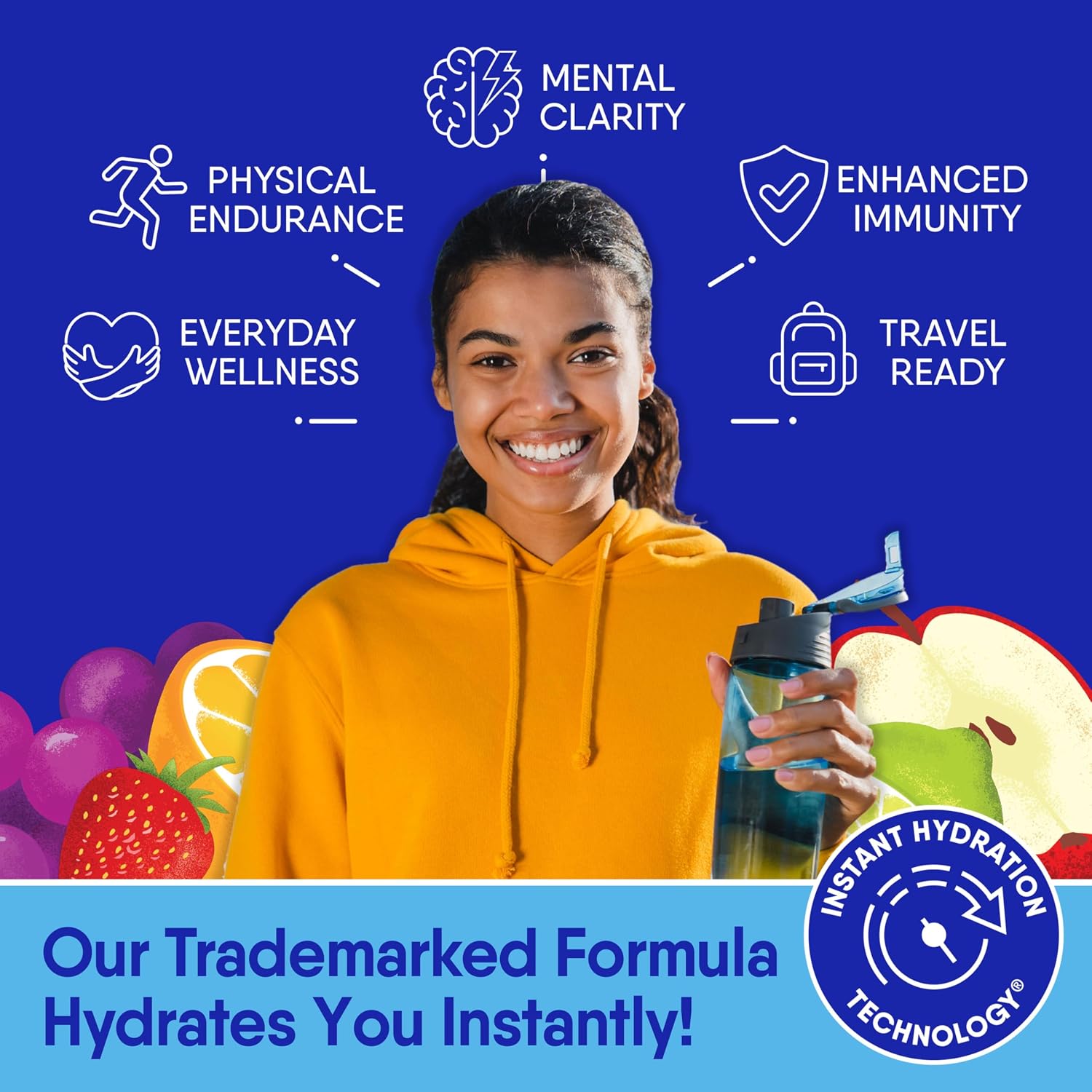 GoHydrate Low Sodium Electrolytes Powder Packets Sugar Free - Instant Hydration Daily Drink Mix - Zero Sugar Water Flavor Packet Singles with Vitamin D - (Variety Pack, 30 Packs) | Sugar free instant hydration daily drink mix; zero sugar water flavor singles with Vitamin D - Image 4