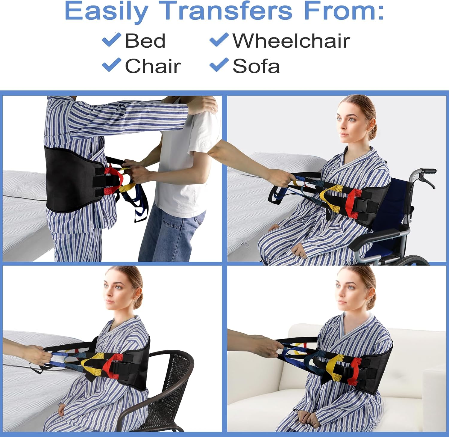 Transfer Sling, Transfer Belt for Elderly, Gait Belts for Seniors | Heavy Duty Patient Lift Belt,Mobility Standing&Lifting Aid for Disabled,Elderly,Injured-Safely Move from Bed and Wheelchair - Image 4