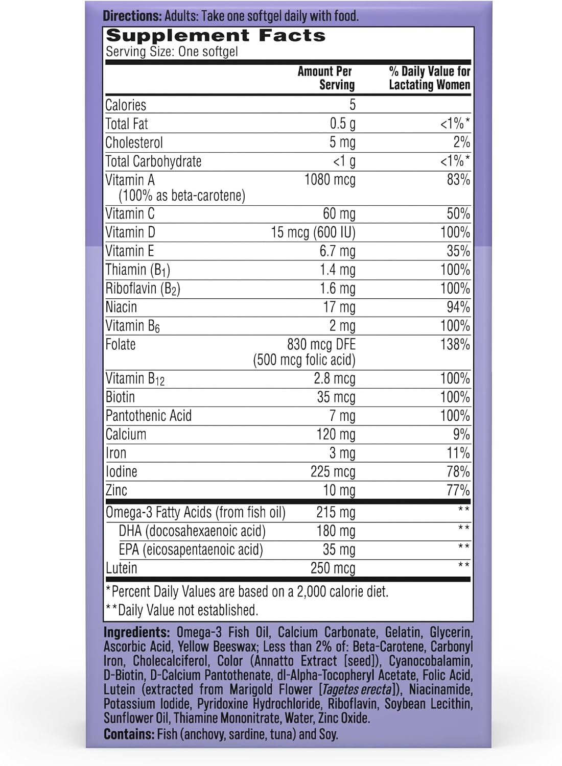 One A Day Postnatal Vitamins for Women, Postnatal Multivitamin with Folic Acid, Omega-3 DHA, B Vitamins, Support Immune Health, Breastfeeding, Post Partum Essential Nutrients for Women, 60 Ct - Image 7