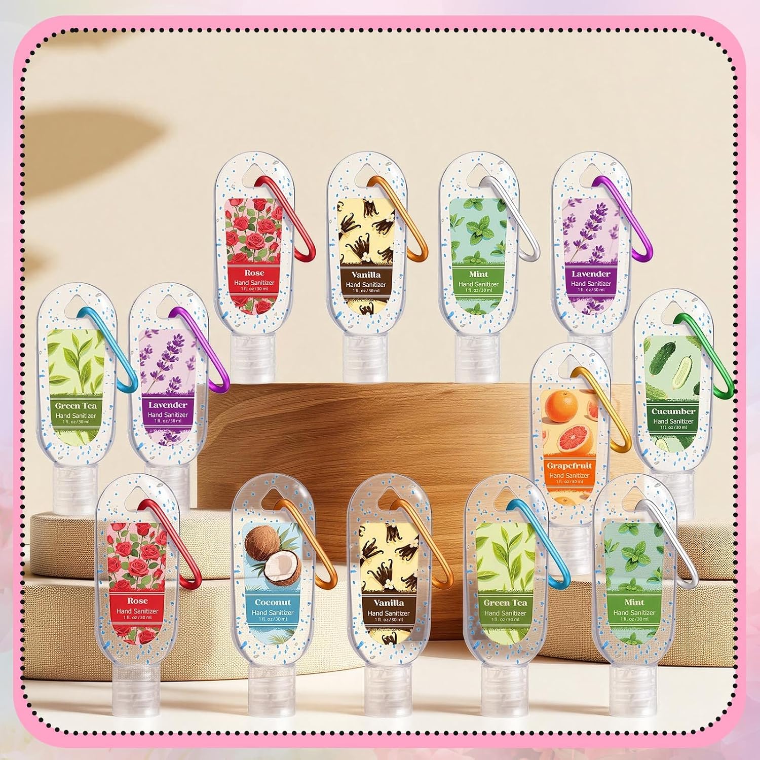 48 Pcs Mini Hand Sanitizers Bulk 1oz Travel Size Portable Hand Sanitizer Gel Gift Employee Appreciation Gift Instant Formula Fruit Flower Scented for Guest Coworker Staff Family Party Supplies - Image 6