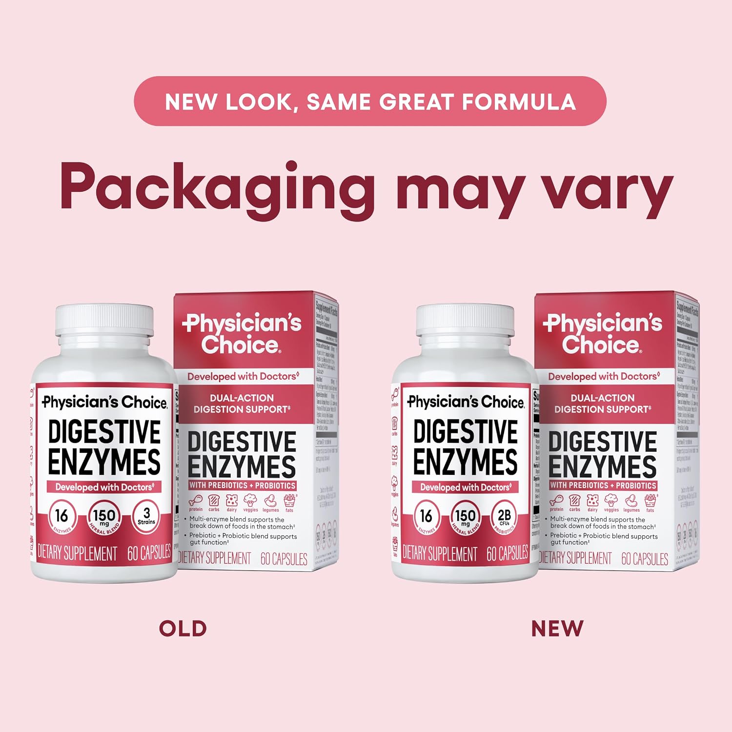 Physician's CHOICE Digestive Enzymes for Bloating & Digestion - Fast-Acting 16 Enzyme Formula with Organic Prebiotics & Probiotics for Gut & Digestive Health - Meal Time Discomfort Relief - 60 CT - Image 7