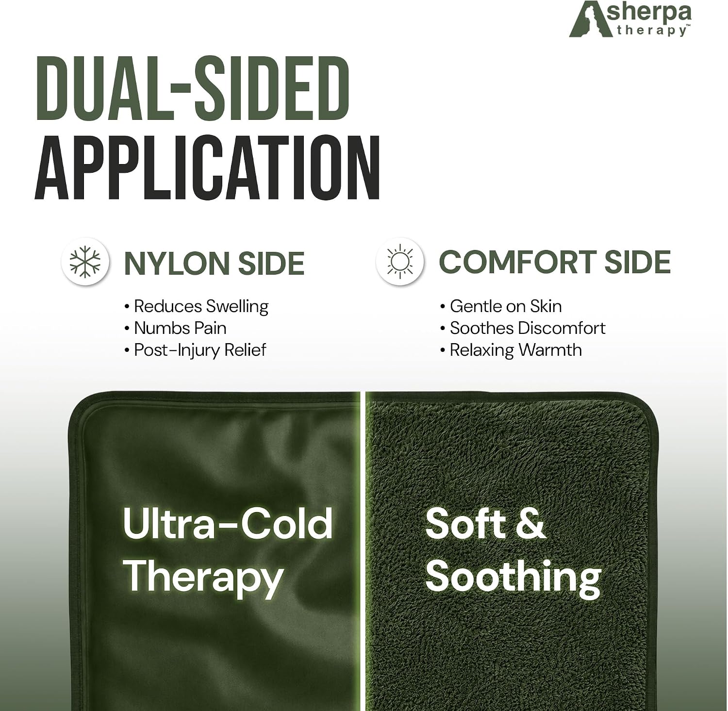 Flexible Hot and Cold Gel Pack, Large 11.5" x 14.5" | Reusable soft gel ice pack for injuries, recovery, dual-sided plush, medical grade for back, shoulder & muscle relief, green - Image 5