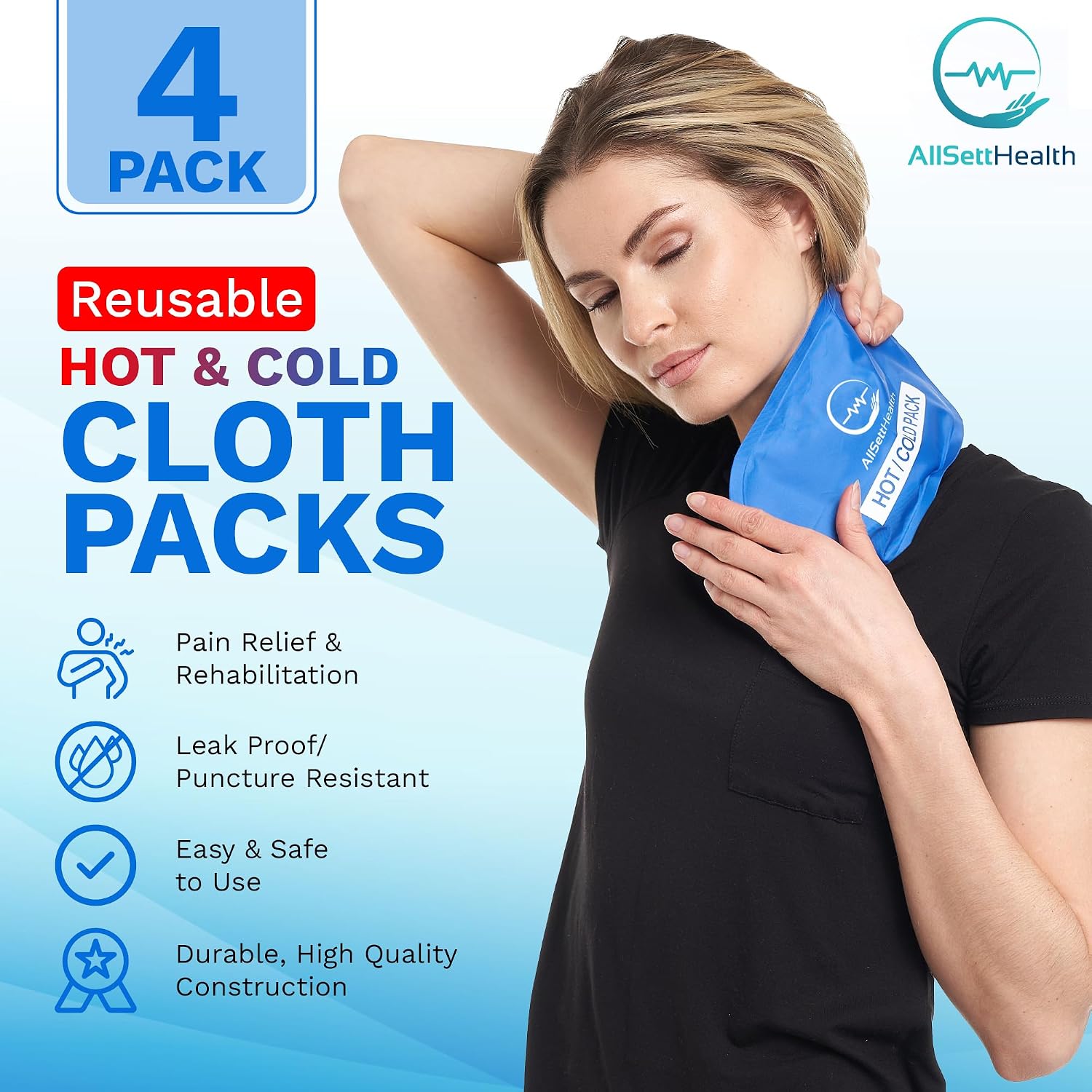 4 Pack Reusable Ice Packs for Injuries, Soft Gel Ice Packs for Sprains - Image 2