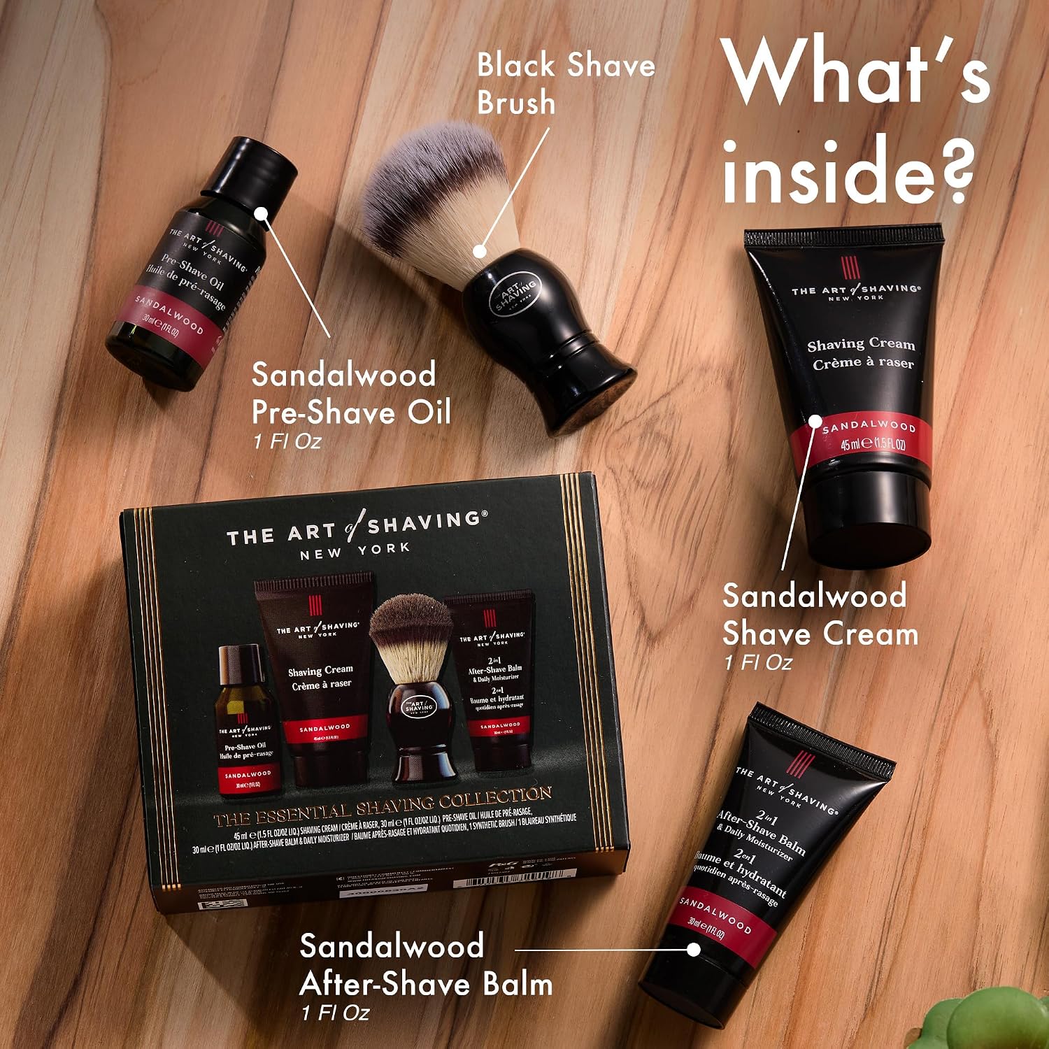 The Art of Shaving Sandalwood 4-in-1 Trial Kit – Pre-Shave Oil, Shaving Cream, Shaving Brush & After-Shave Balm – Protects Against Irritation and Razor Burn – Hydrates and Nourishes Dry Skin - Image 2
