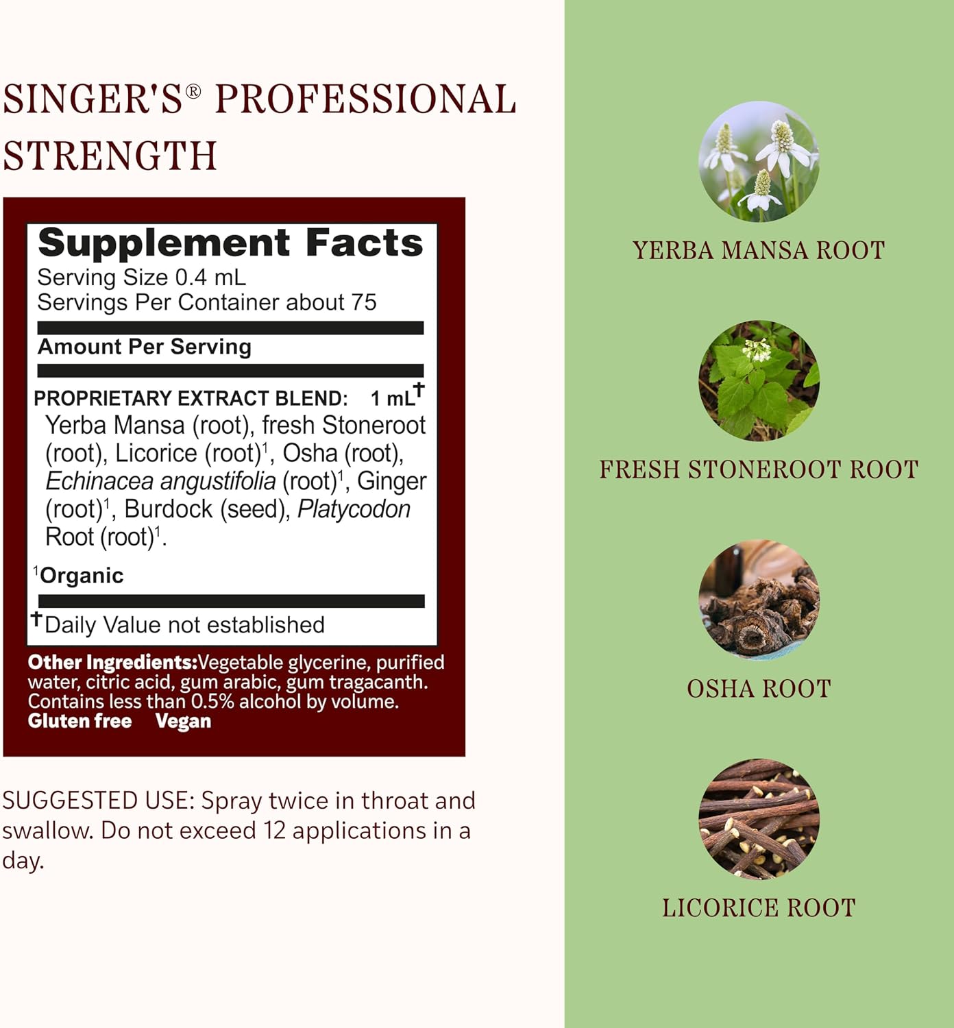 Herbs Etc. Singer's Saving Grace Professional Strength Spray - Plant-Based Soothing Throat Spray for Voice Care - Comfort Irritated Tissues - Vocal Cord Support - Non-Alcohol - 1 fl oz (75 Servings) - Image 3