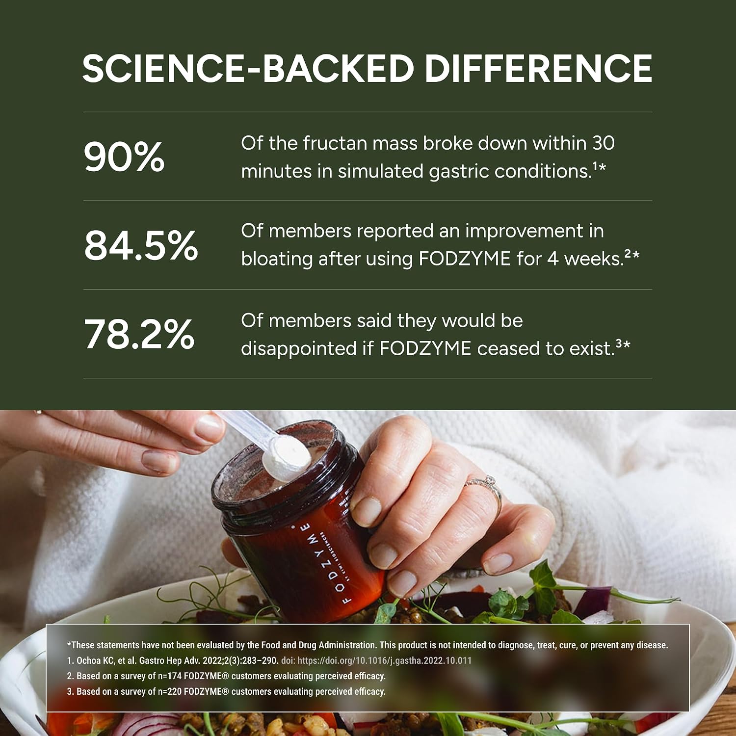 FODZYME® On-The-Go Digestive Enzymes for Gut Health, Relief for Bloating, Gas, Constipation, Diarrhea, Abdominal Pain, Low FODMAP, 30 Dose - Image 5