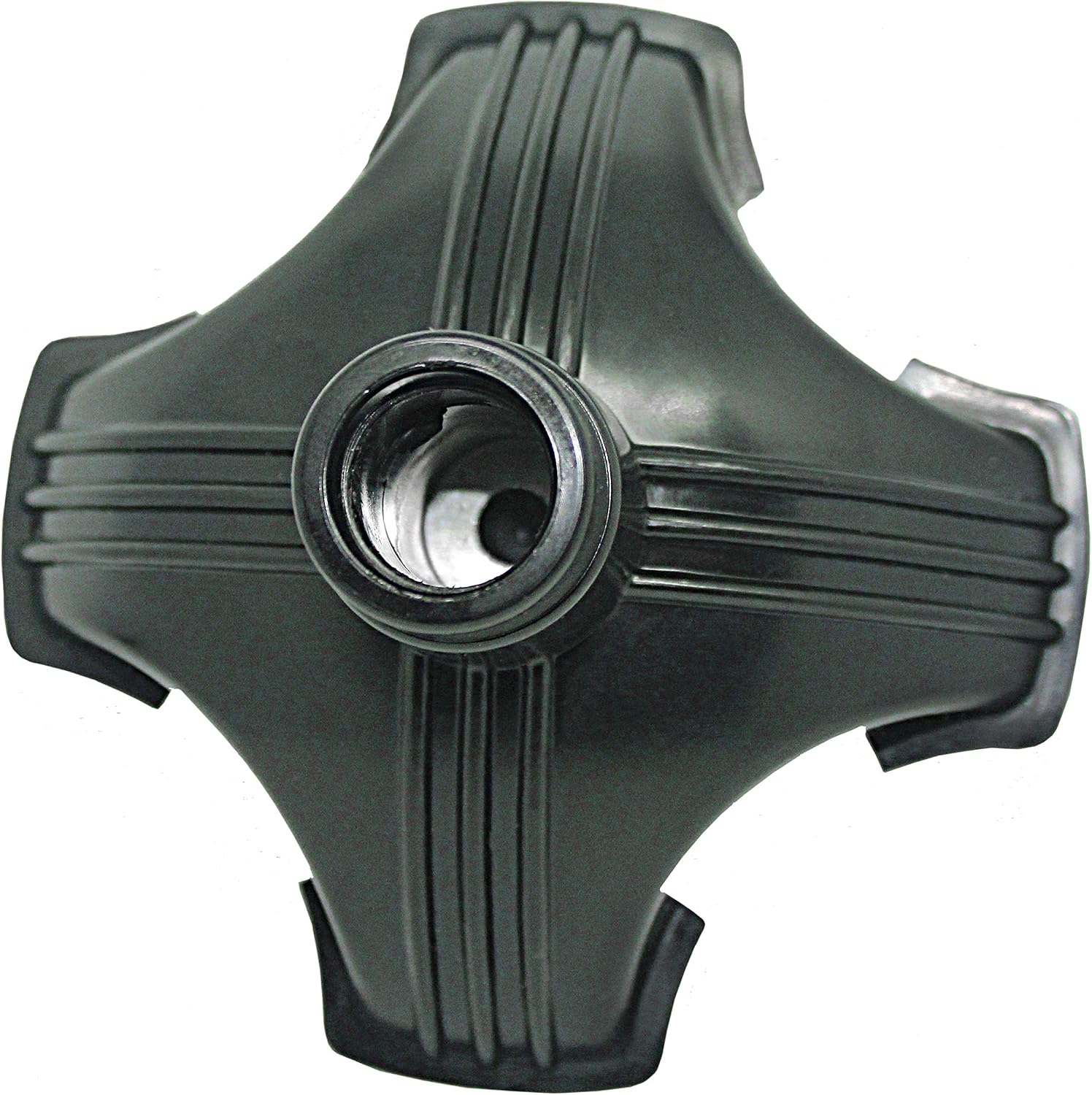 RMS Cane Tip - Self Standing Quad Base Replacement for Most Walking Canes, Sticks, Folding and Offset Pod or Tripod Styles - 4 Prong Rubber Foot Pad (Black)