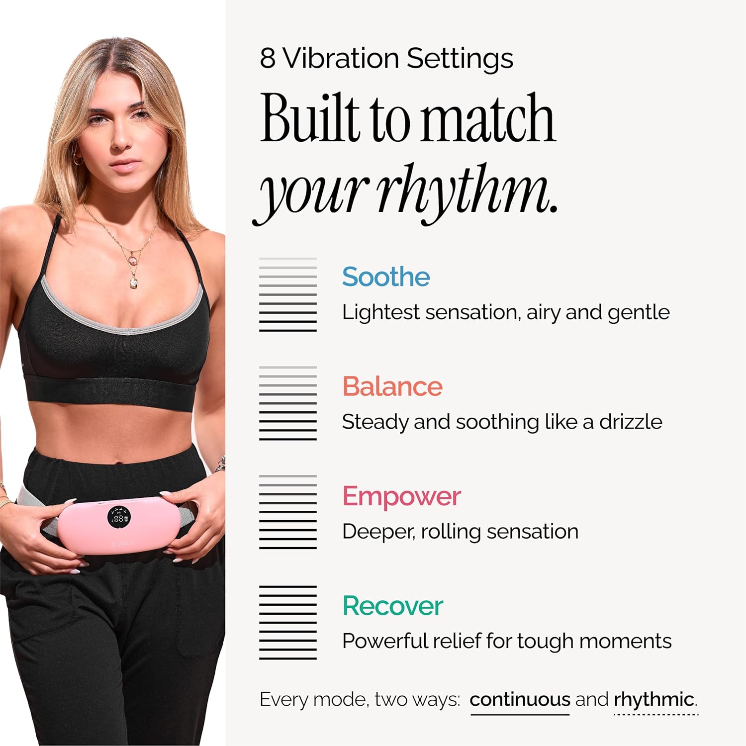 Menstrual Heating Pad for Period Cramps – Portable Heating Pad for Period Cramps Relief with Heat & Massage, Wearable Cordless Warmer for Pain Relief, Rechargeable & Wireless for Women - Image 4