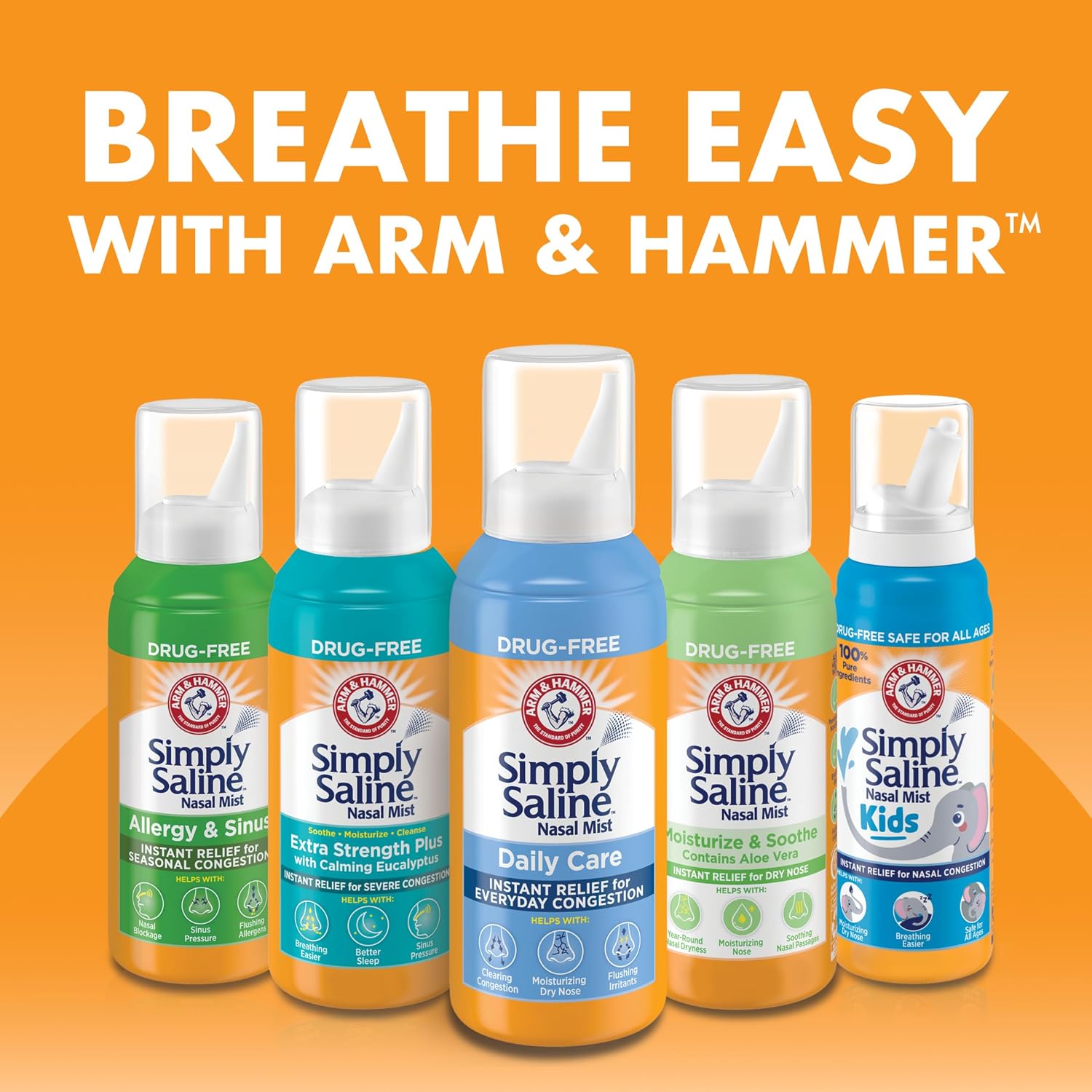 ARM & Hammer Simply Saline Extra Strength Plus Calming Eucalyptus, 4.6 oz | Nasal Mist, Severe Congestion, Saline Nasal Spray - Image 9