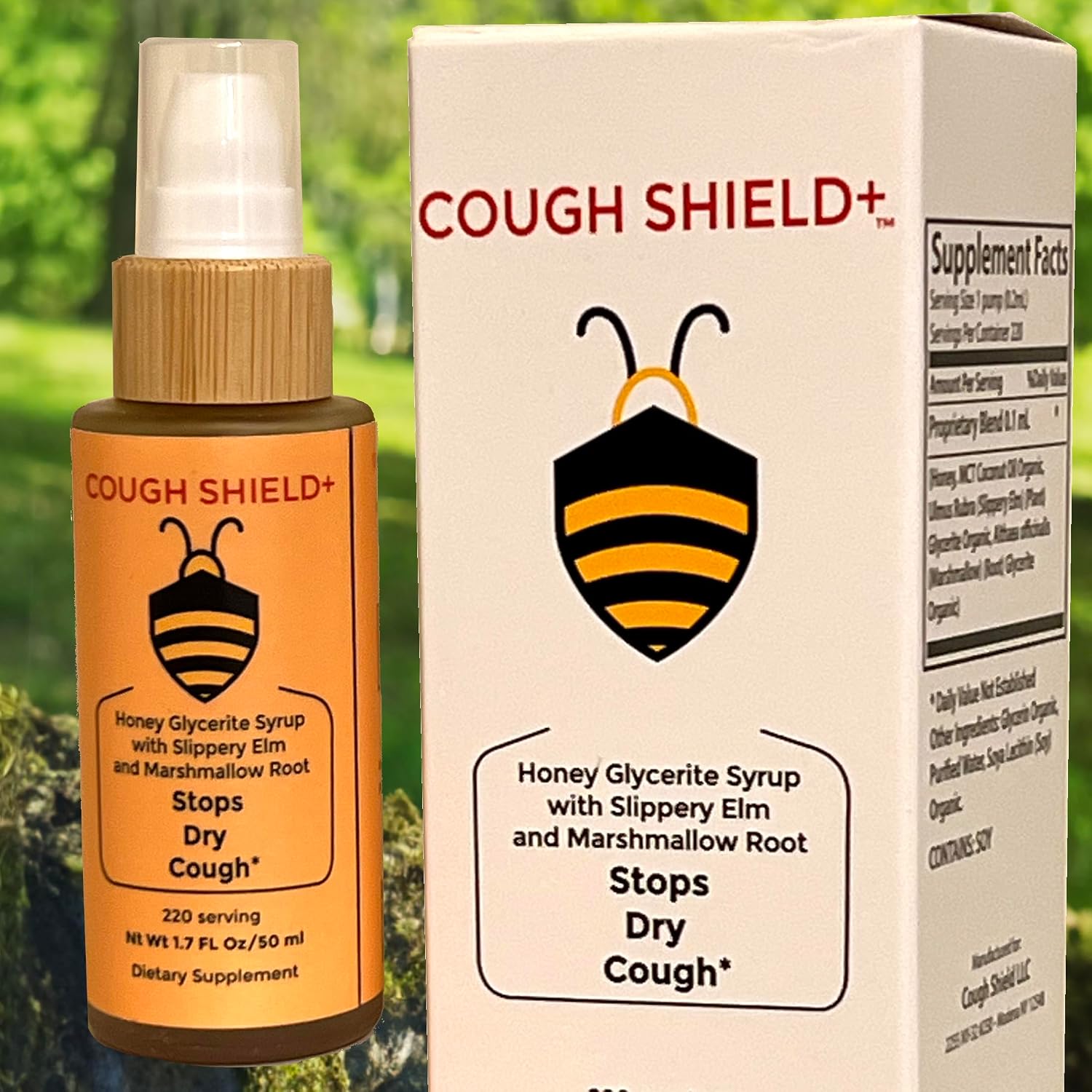Throat Coat Syrup – Honey Glycerite with Organic Slippery Elm & Marshmallow Root – One Pump Coats & Soothes Dry, Scratchy, Irritated Throats – 220 Doses, 1 Calorie Each, About 9¢ a Dose.