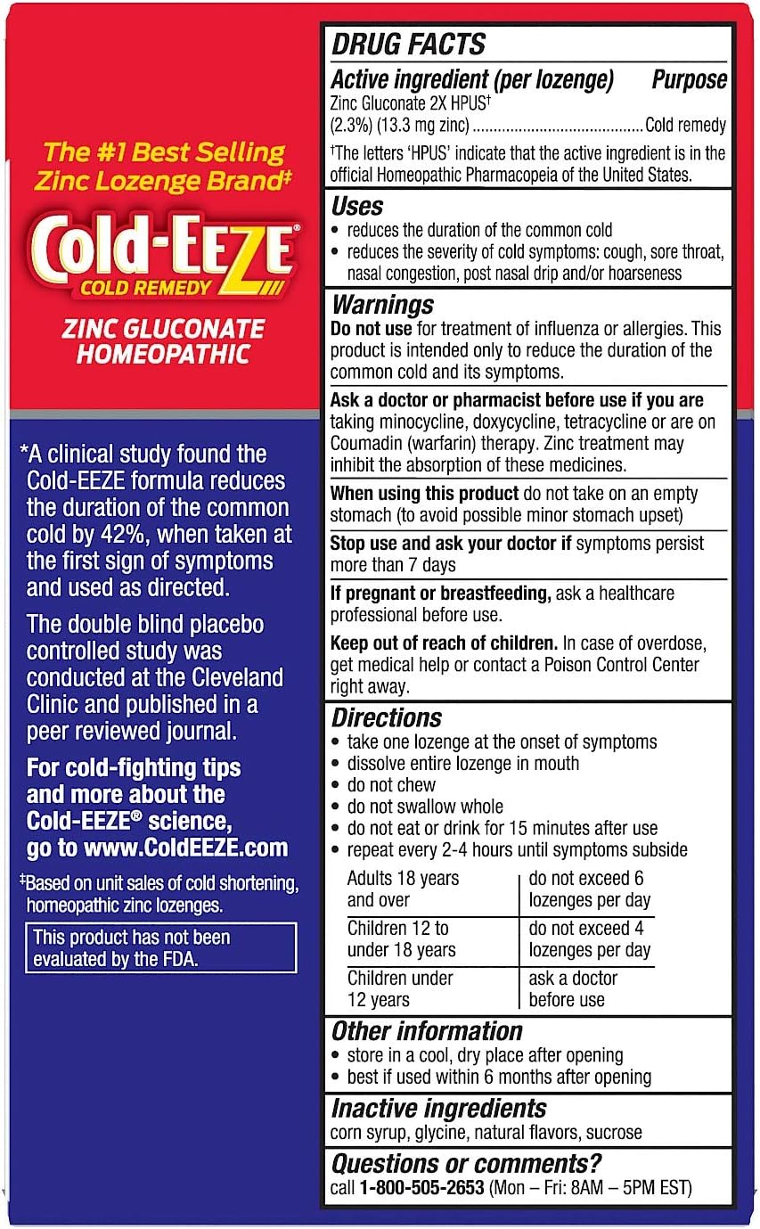 Cold-EEZE Natural Cherry Zinc Lozenges, Homeopathic Cold Remedy, Reduces Duration of the Common Cold, Sore Throat, Cough, Congestion and Post Nasal Drip, 25 Count - Image 2