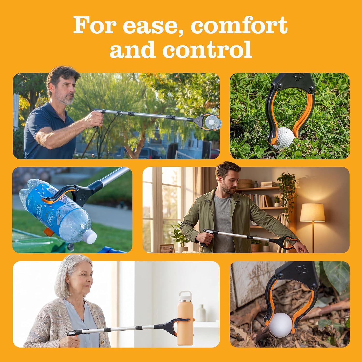 EZPIK Pro 36" Flexible Folding Grabber Tool for Elderly + Magnets, Reacher for Disabled & Seniors Heavy Duty Rotating Grippers for Reaching Underneath, Trash Grabbers & Dressing Stick - Image 8