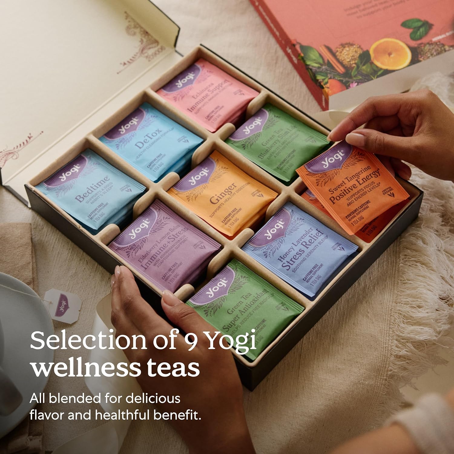 Yogi Organic Tea Sampler Gift Box (45 Tea Bags) Assorted Delicious Wellness Blends - 9 Favorite Herbal, Green & Black Varieties - Image 6