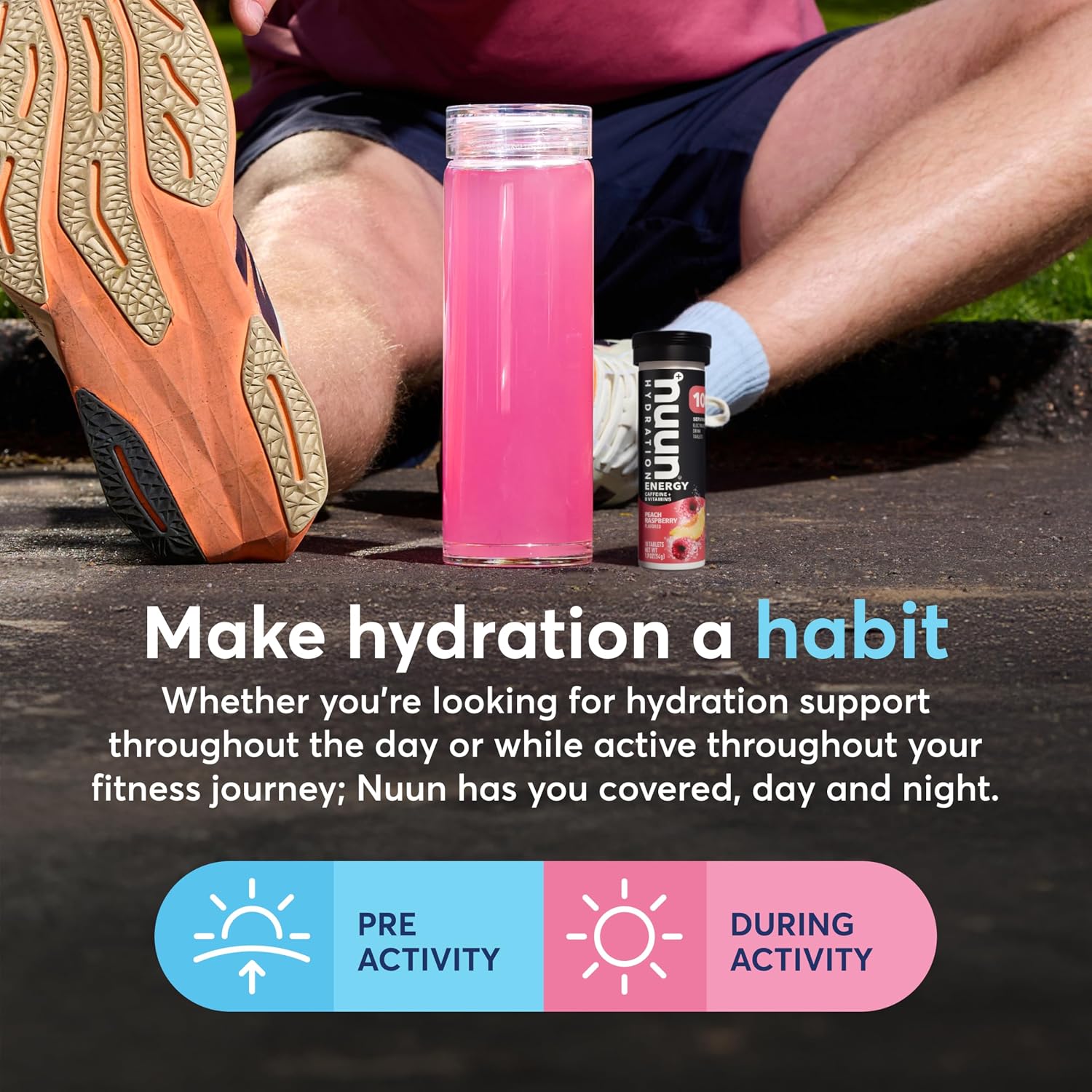 Nuun Energy Caffeine + B Vitamins, Electrolyte Hydration Tablets with Caffeine from Green Tea Extract, Magnesium & 4 Other Electrolytes, Gluten Free, Vegan, Mixed Flavors, 4 Pack (40 Servings Total) | 40 Servings with Caffeine from Green Tea Extract, Magnesium & 4 Other Electrolytes, Gluten Free, Vegan - Image 4