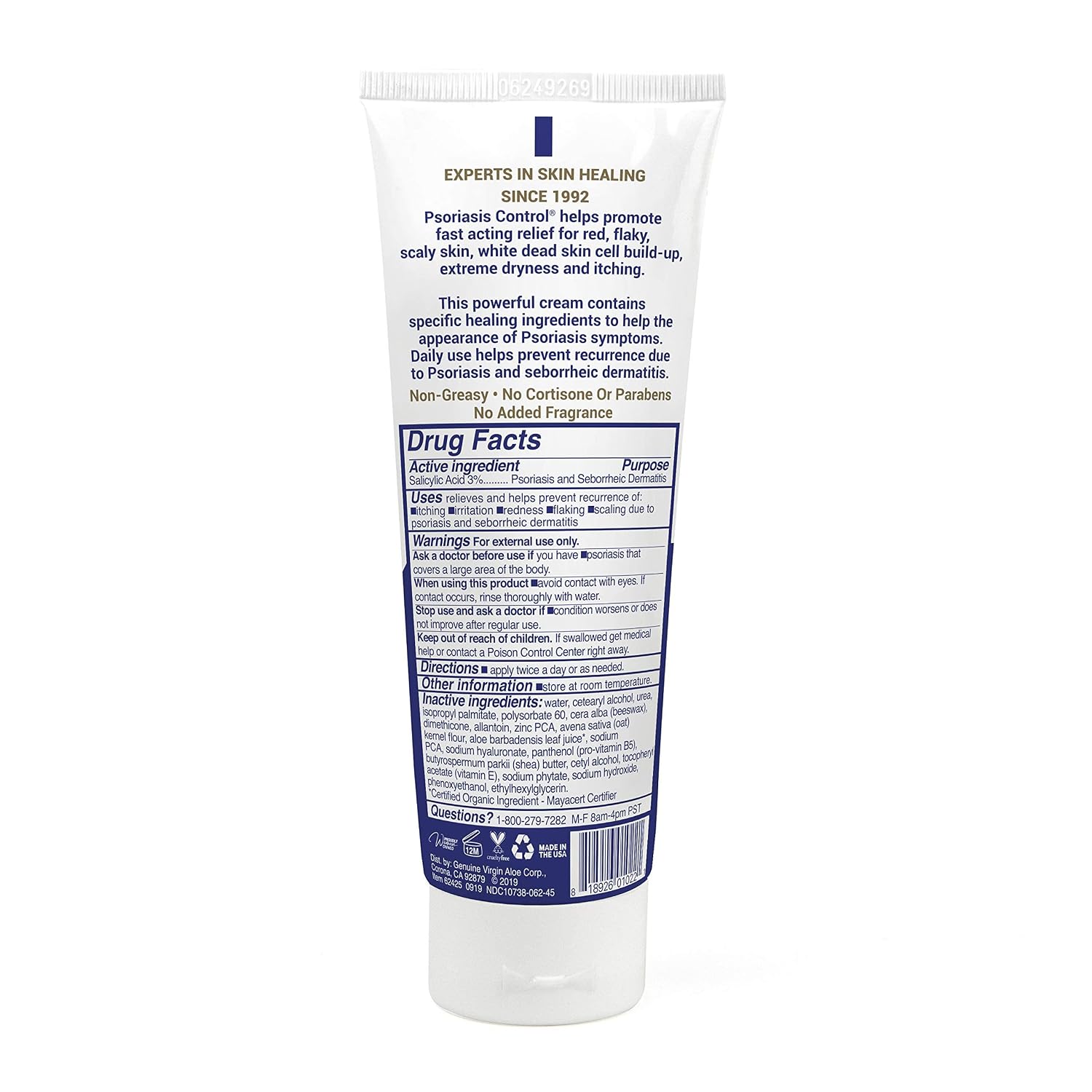 TriDerma Psoriasis Control Face & Body Cream - Maximum Strength 3% Salicylic Acid, AP4 Aloe Vera Gel, Urea Cream - Extra Moisturizing Treatment, No Cortisone or Coal Tar - FSA Eligible - 4.2 oz, 4Pack - Image 6