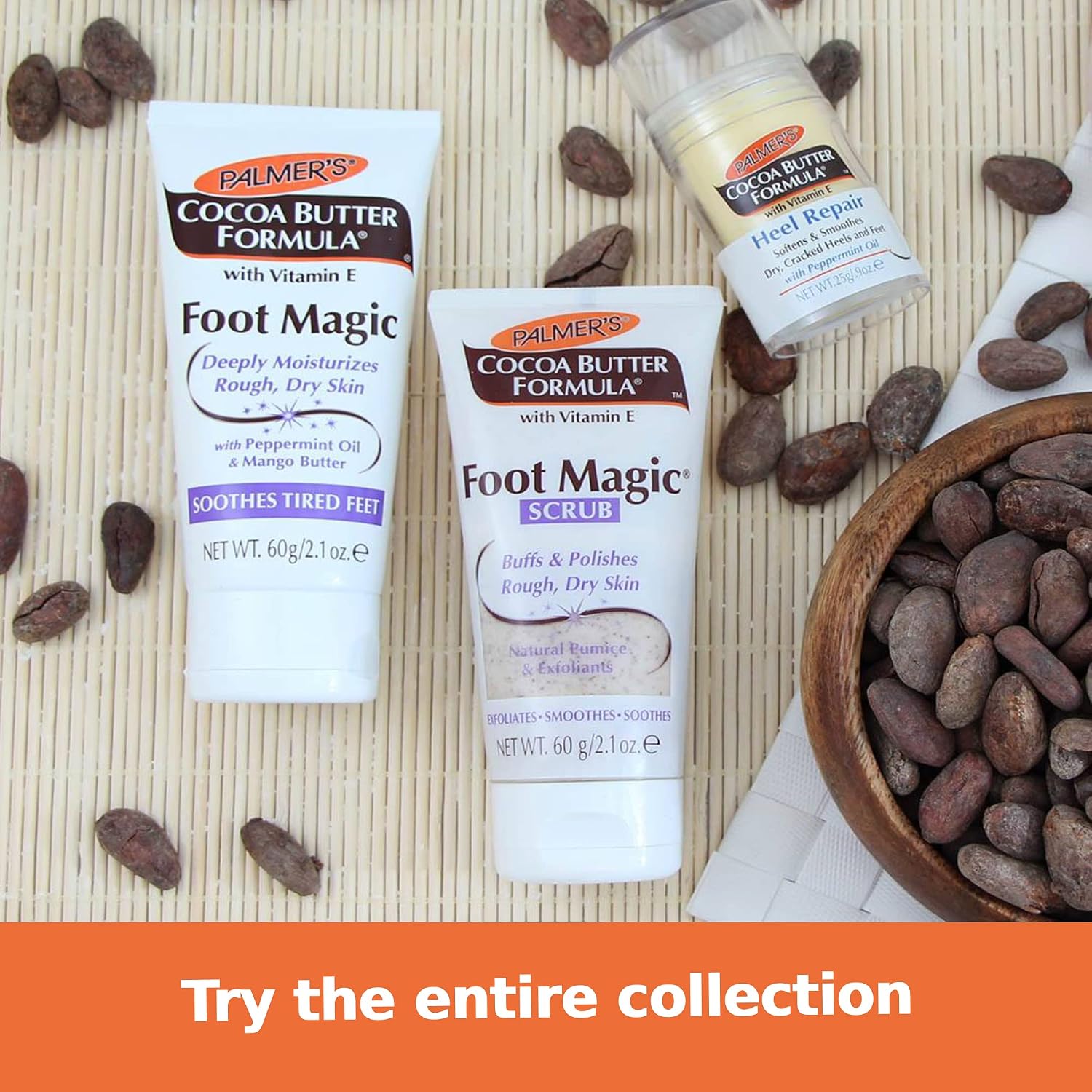 Palmer's Exfoliating Foot Scrub, Foot Magic Cocoa Butter Formula (2.1 Oz) | Smooths rough, dry cracked feet with Vitamin E, Peppermint Oil and Walnut Shell Extract. Use with foot scrubber for pedicure. - Image 7