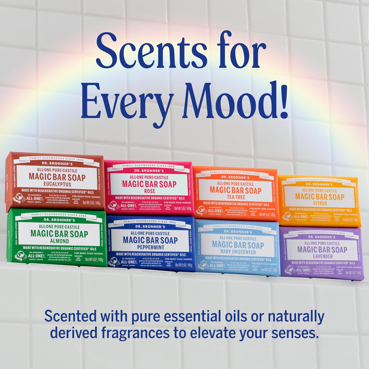 Dr. Bronner's - Pure-Castile Bar Soap (Baby Unscented, 5 ounce, 2-pack) - Made with Organic Oils, For Face, Body, Hair, Gentle for Sensitive Skin, Babies, No Added Fragrance, Biodegradable, Vegan - Image 7
