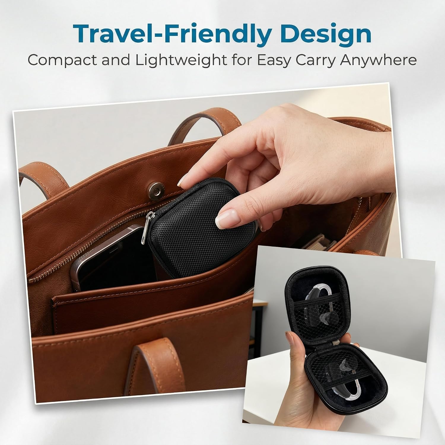 Hearing Aid Case Storage and Travel Hard Carrying Pocket for Ear Gear Small Waterproof Pouch with Mesh Universal Hearing Aid Covers and Accessories Battery Holder Cases for Women and Men - Image 4