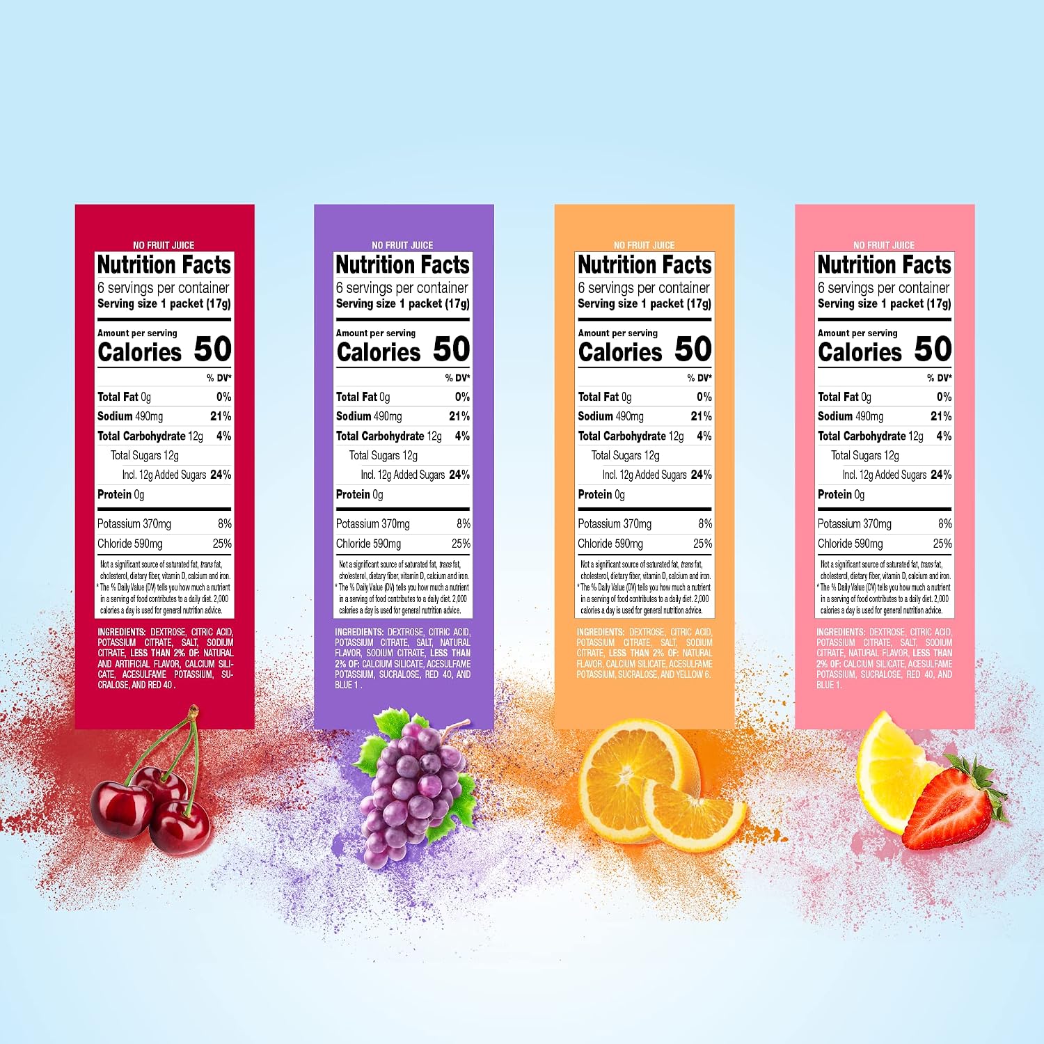 Amazon Basic Care Electrolyte Powder Packets for Rehydration for Kids & Adults, Grape Flavor, 6 Count (Pack of 4) - Image 4