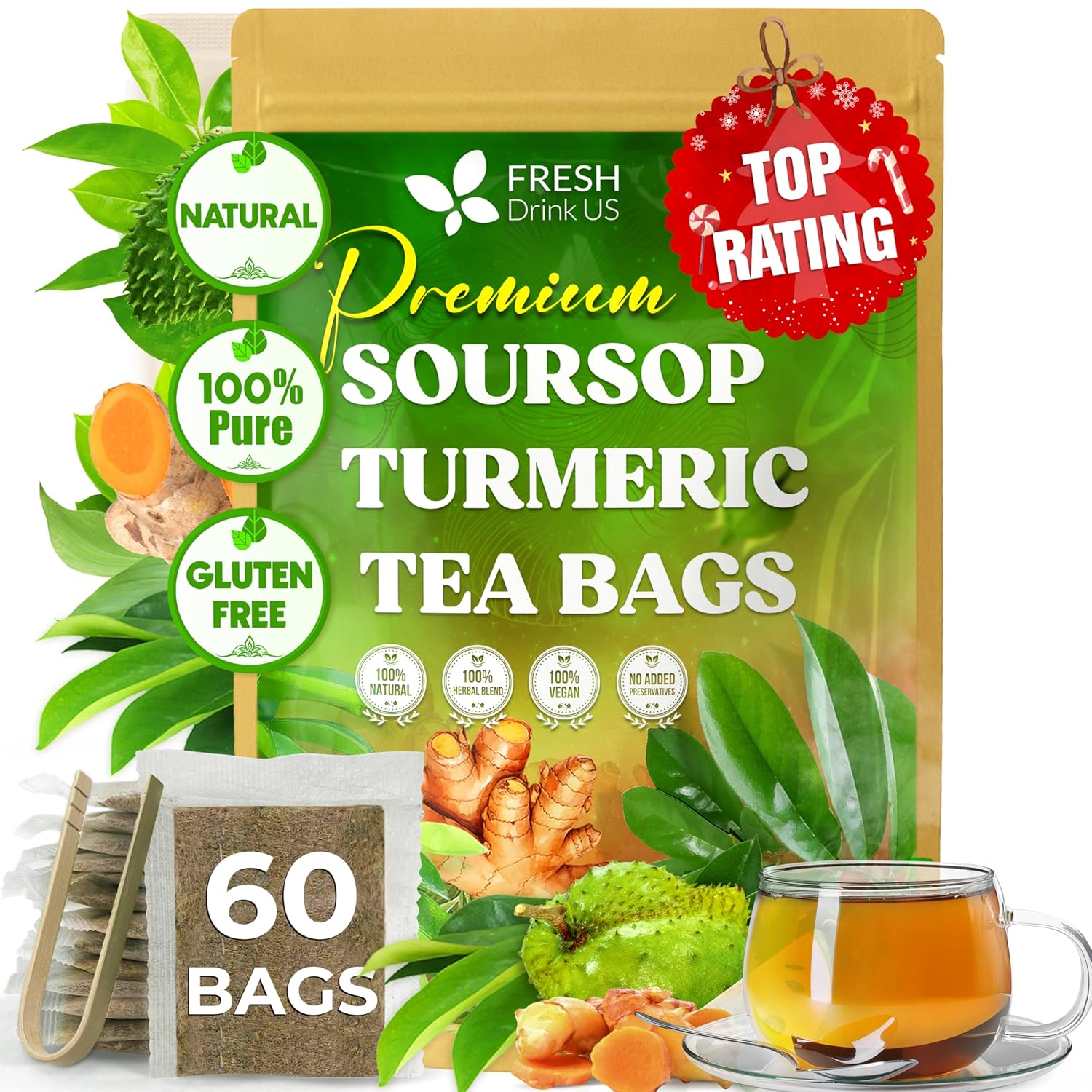 FreshDrinkUS, Premium 60 Soursop Tu...