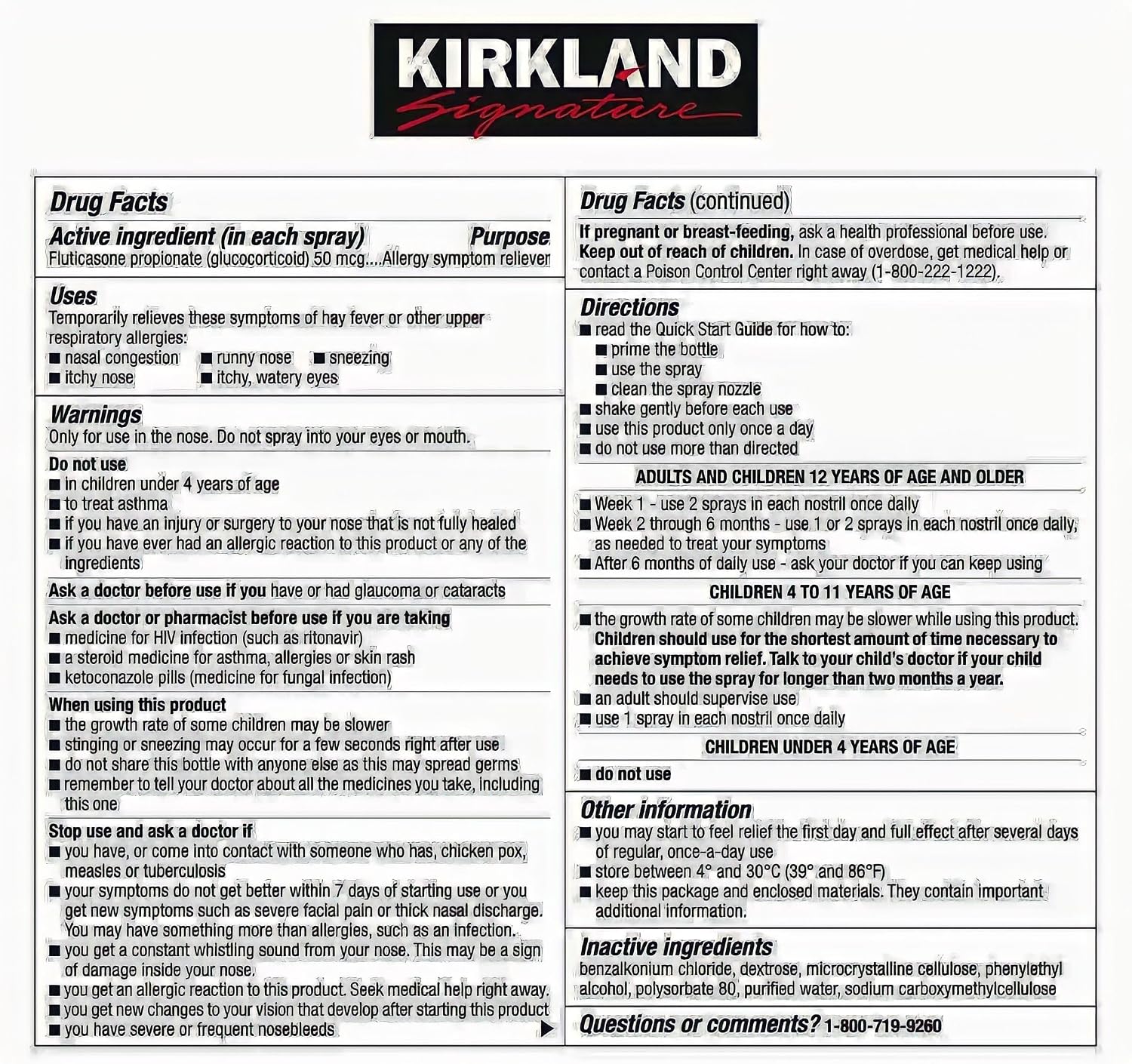 Kirkland Signature Aller-Flo Fluticasone Propionate (Glucorticoid) 5 Bottles x 120 Metered Sprays 0.54 Fl OZ per Bottle (15.8 mL x 5) 2.70 OZ Total (79 mL Total) 600 Total Sprays Total, 1-Pack - Image 2