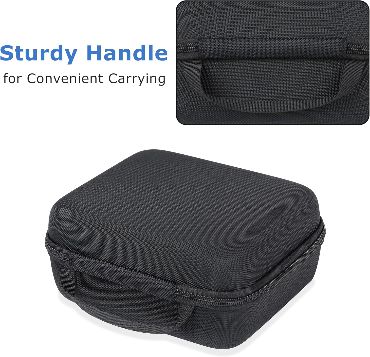 Ginsco Universal Hard Shell Case for Blood Pressure Monitor, Compatible with Omron Platinum/Gold, Portable Carrying Travel Case with Handle, Mesh Pocket for Cuff/Batteries/Charger (Black, L) - Image 4