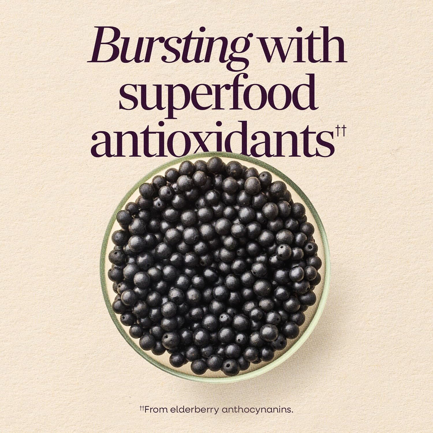Nature's Way Sambucus Elderberry Gummies for Immune Support* Ages 4+, 60 ct | Immune Gummy with Black Elderberry Extract, Vitamin C, D3, Zinc, and Superfood Antioxidants*, Adults & Kids Ages 4+ - Image 4