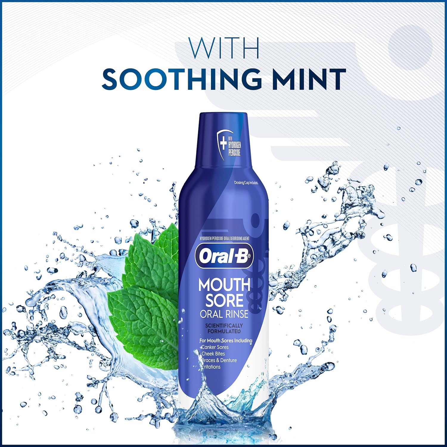 Oral-B Mouth Sore Mouthwash Special Care Oral Rinse, Hydrogen Peroxide Mouthwash, 16 fl oz, Mouthwash Alcohol Free - Image 7