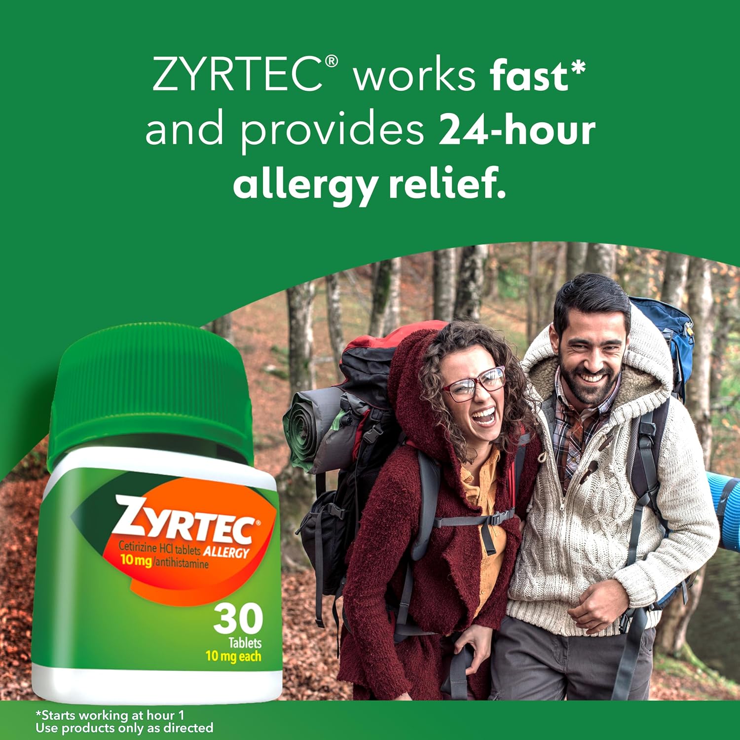 Zyrtec 24-Hour Allergy Relief Tablets, 90-Ct Size Plus 3x1-Ct Packs | 10 mg Cetirizine HCl, Allergy Medicine, For Symptoms like Runny Nose, Sneezing, Itchy & Watery Eyes & Itchy Nose or Throat - Image 3
