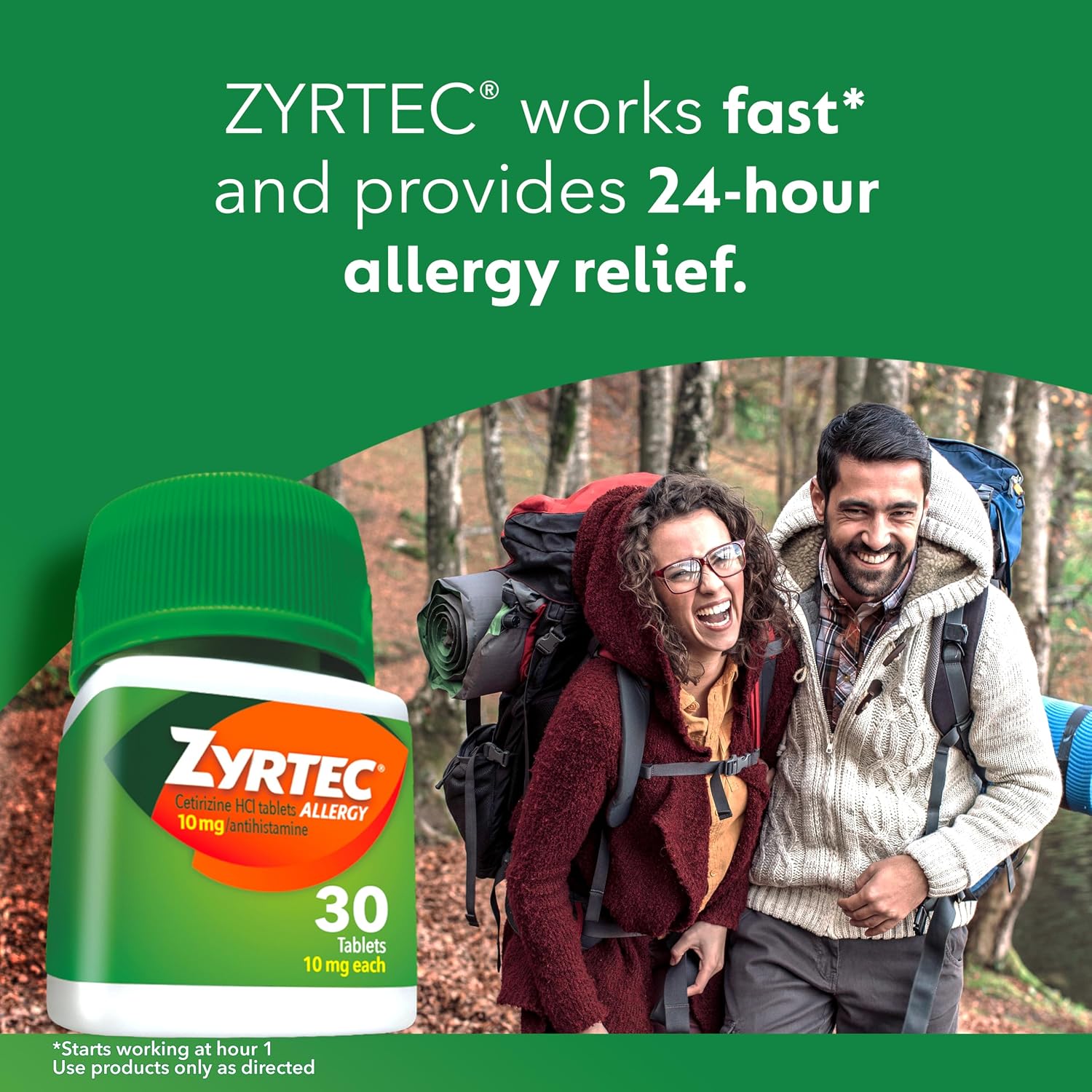 Zyrtec 24-Hour Allergy Relief Tablets, 30-Ct Size Plus 3x1-Count Packs | 10 mg Cetirizine HCl, Allergy Medicine, For Symptoms like Runny Nose, Sneezing, Itchy & Watery Eyes & Itchy Nose or Throat - Image 3