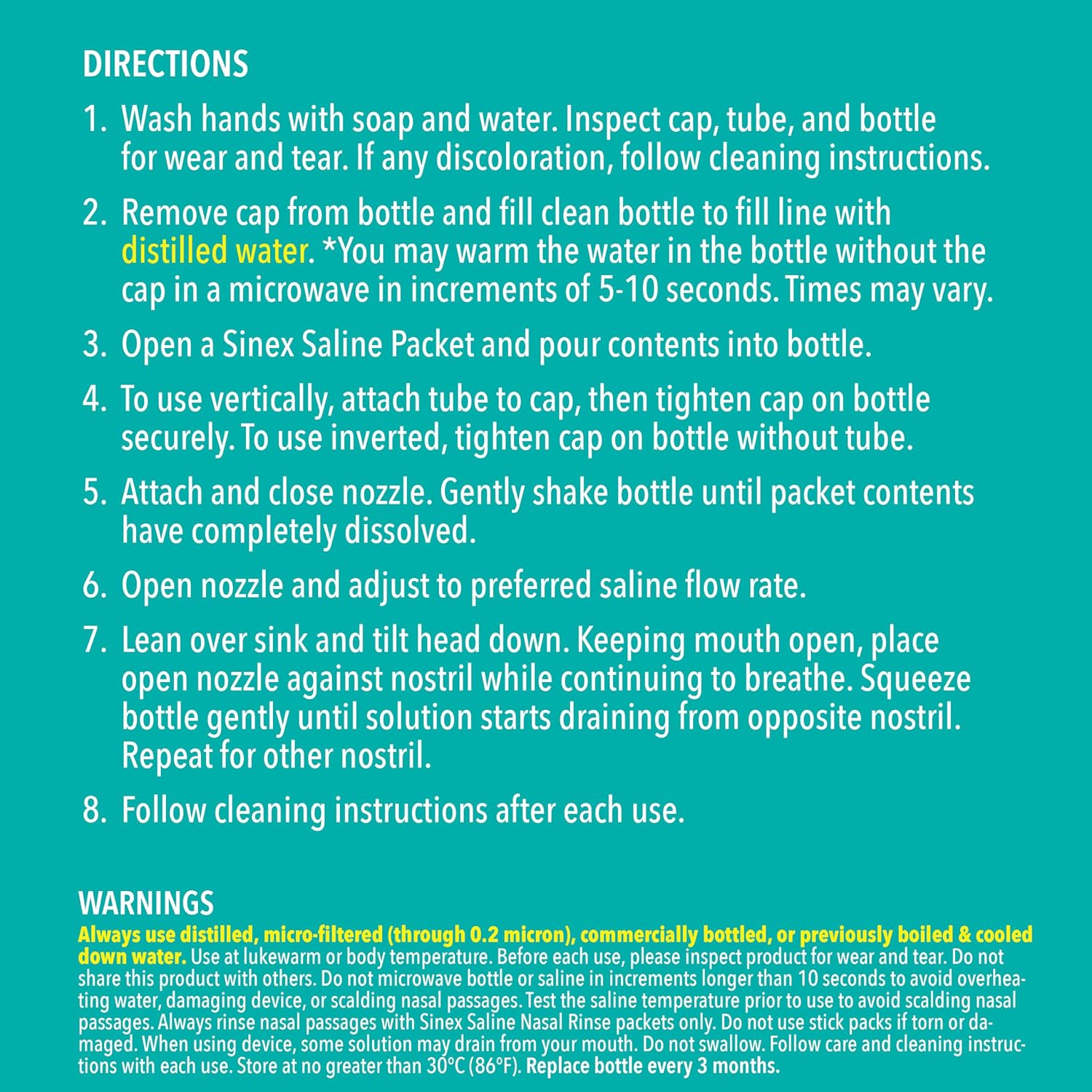 Vicks Sinex Saline Nasal Rinse Starter Kit, Drug Free Saline, Flush Out Mucus and Allergens, Fast & Effective Relief for Everyday Congestion from Sinus & Allergy, 1 Bottle + 30 Refill Packets - Image 13