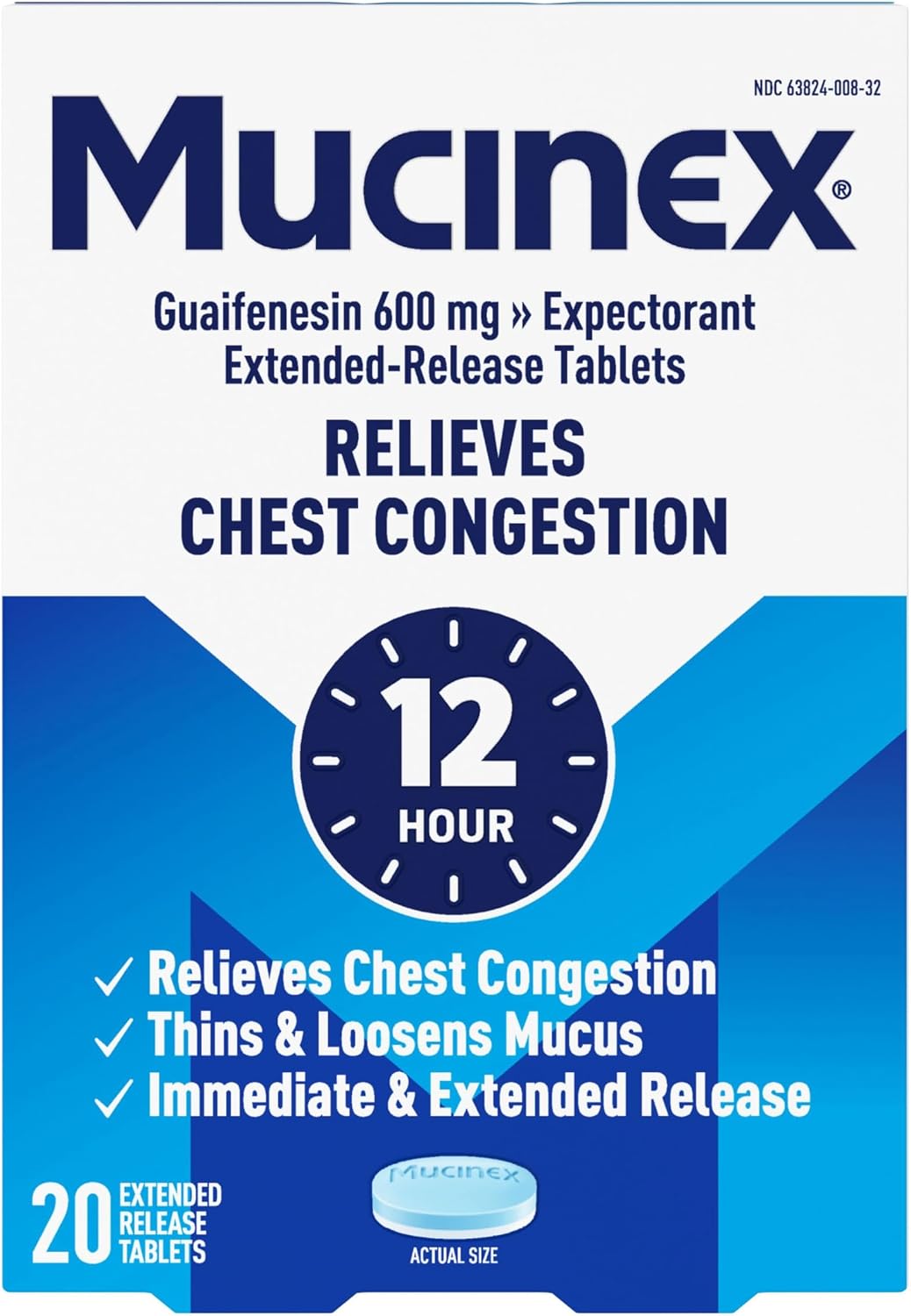 Mucinex 12 Hour 600 mg Guaifenesin ...