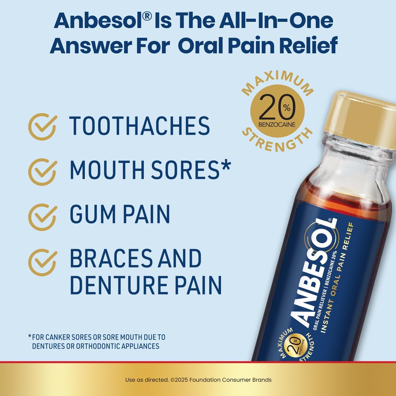 Anbesol Maximum Strength Liquid Oral Pain Reliever, 0.41 fl oz - Image 3