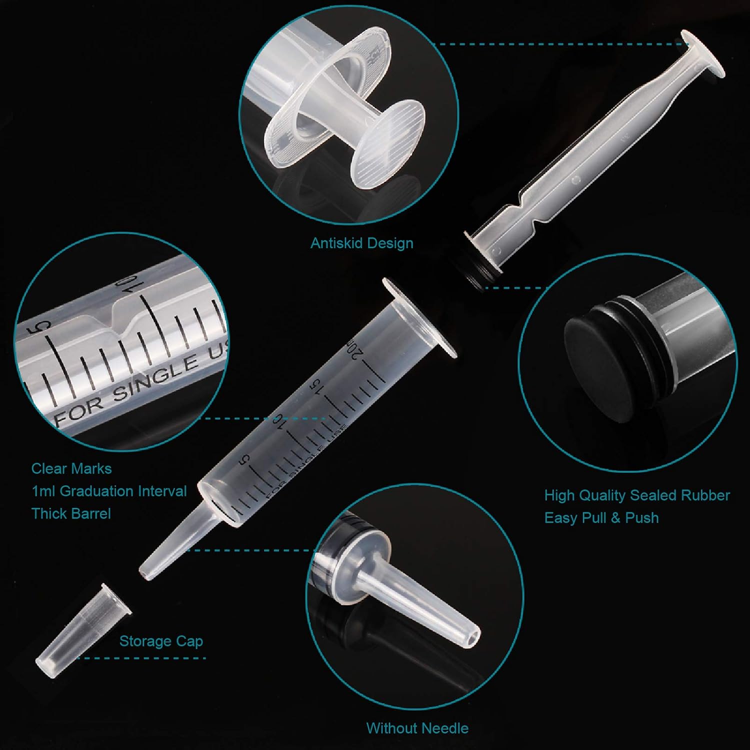 20ml Syringe for Liquid - Syringes without Needle - 20 ml Sterile Packed Plastic Syringe with Dropper for Medicine Student Lab Measuring Liquids and Pet Feeding Oral Food, Jello ( 6 Pack ) - Image 5