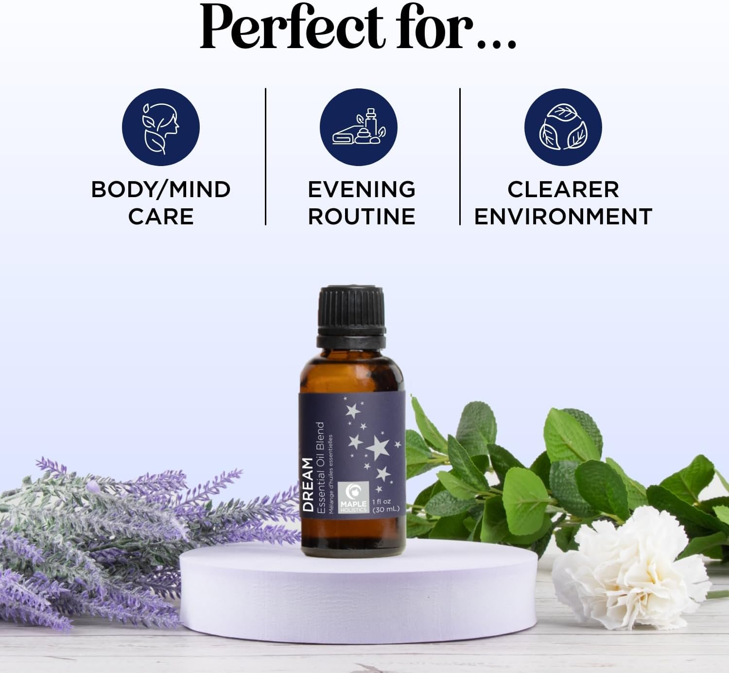 Sleep Essential Oil Blend for Diffuser - Dream Essential Oils for Diffusers Aromatherapy and Relaxation with Clary Sage Ylang-Ylang Roman Chamomile and Lavender for Sleep Time Support (1 Fl Oz) - Image 7