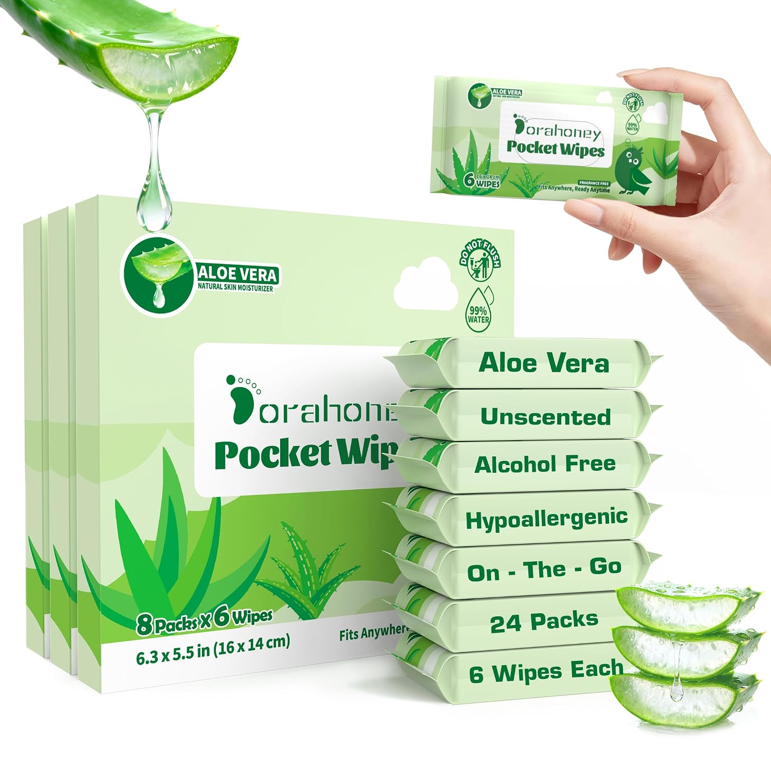 Mini Wet Wipes Travel Size with Alo...