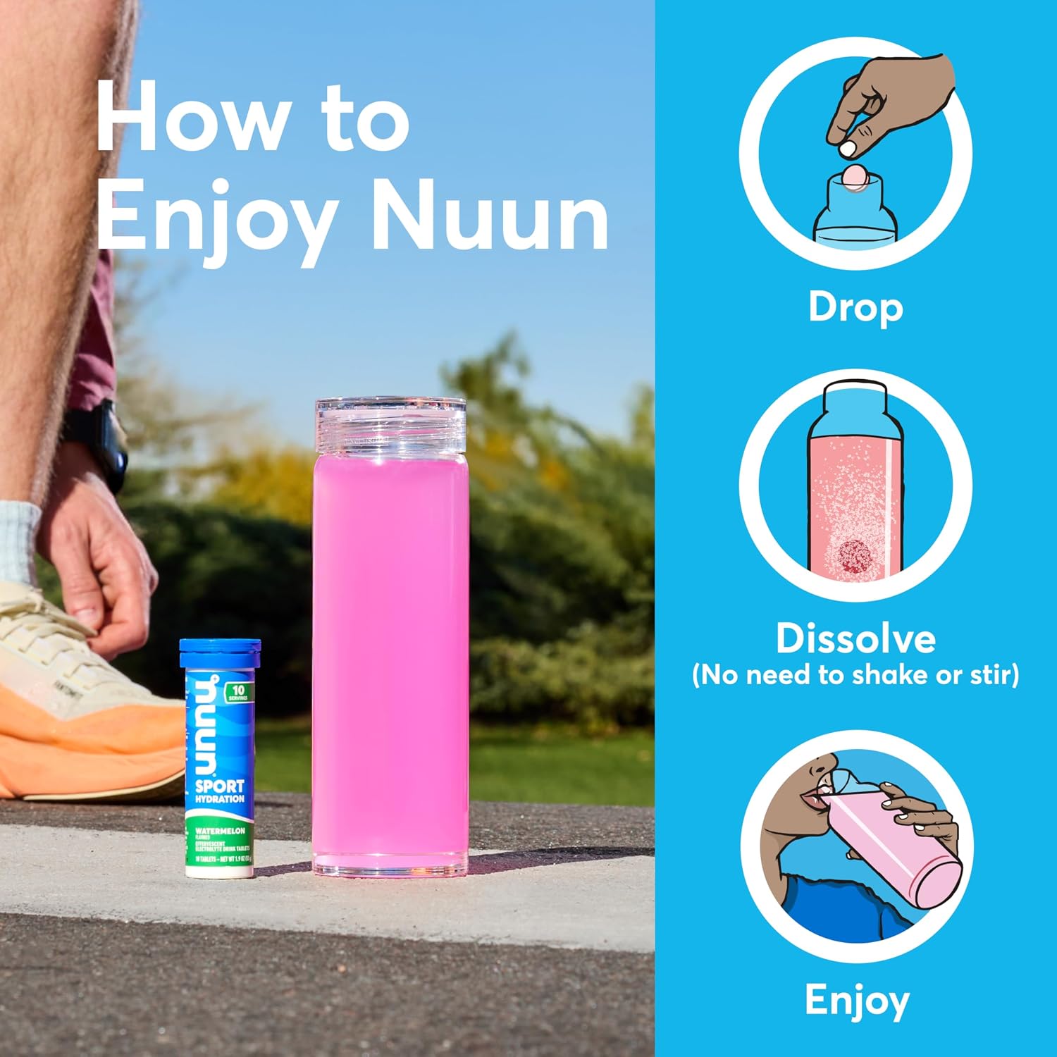 Nuun Sport Electrolyte Tablets Lemon Lime, GF & Vegan, 4 Pack - Image 6
