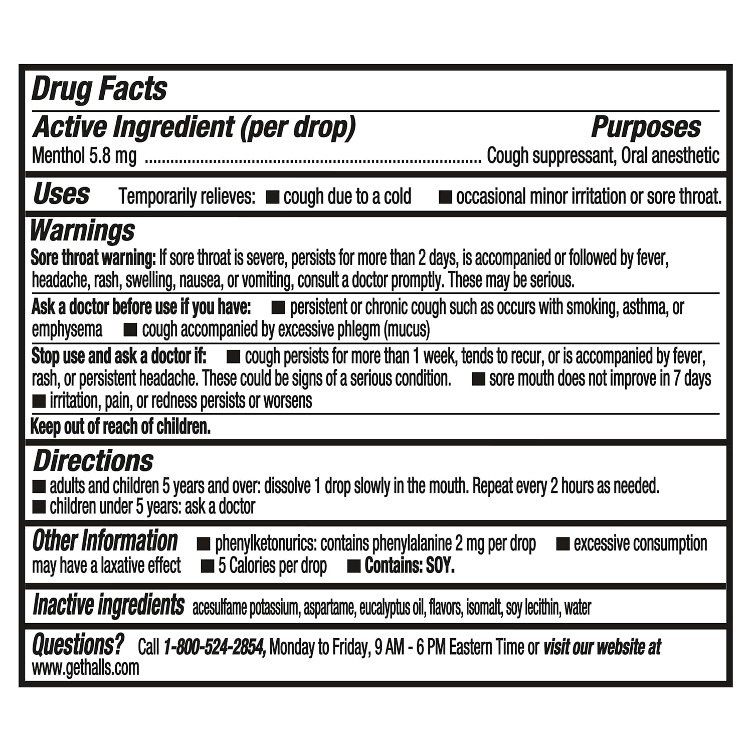 Halls Cough & Throat Relief Mountain Menthol Sugar Free Cough Drops, 225 ct - Image 2