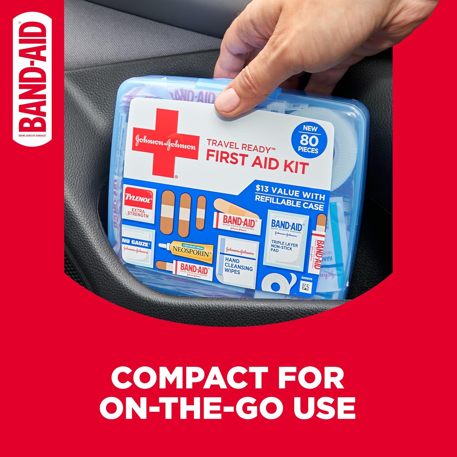 BAND-AID Brand Travel Ready Portable First Aid Kit, 80 Piece - Image 4