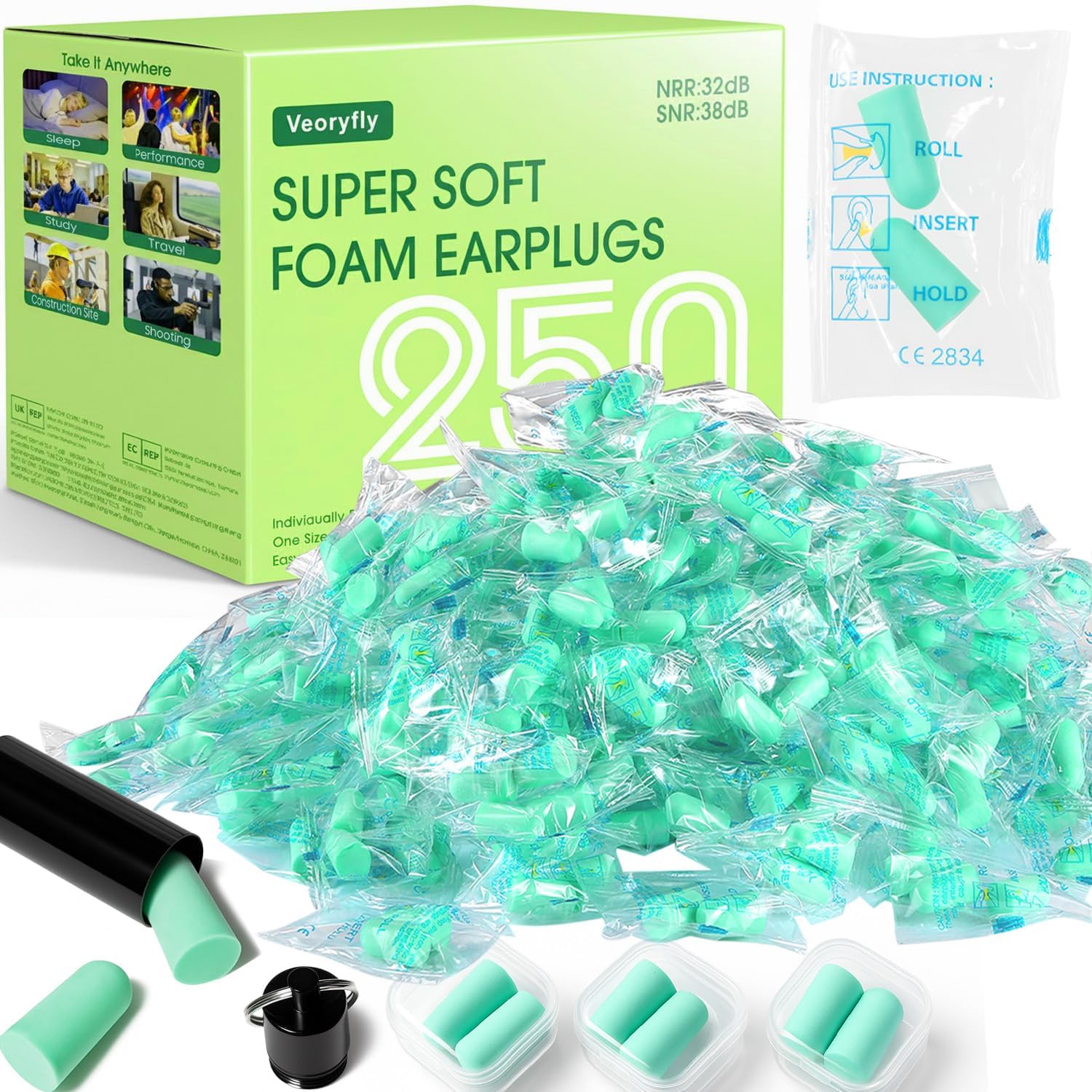 Ultra Soft Foam Ear Plugs, 250 Pair...