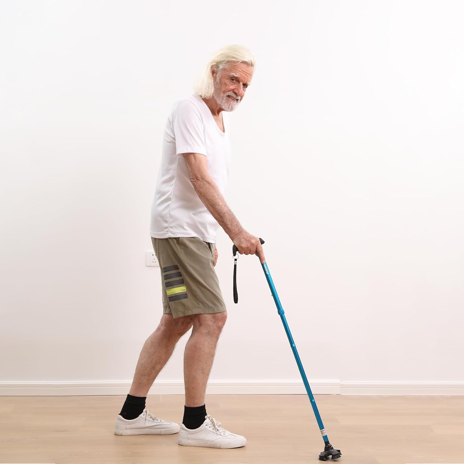 REHAND Walking Cane for Men & Women - Foldable, Adjustable, Lightweight, Self Standing Pivot Walking Cane, Soft Handle Grip, with Travel Bag, Walking Sticks for Seniors & Adults - Image 7