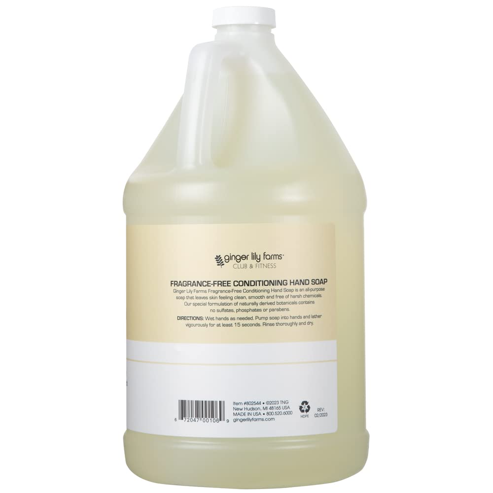 Ginger Lily Farms Club & Fitness Hand Soap, 128oz, Fragrance Free - Image 2