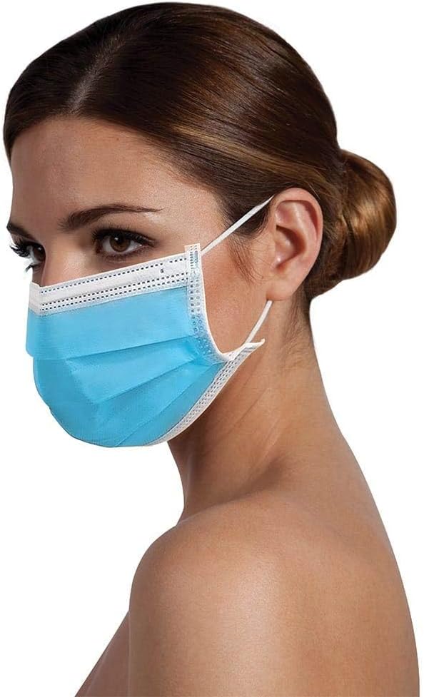 ForPro Single Use Ear Loop Mask, 50-Count, Hypoallergenic 3-Ply Face Mask - Image 6