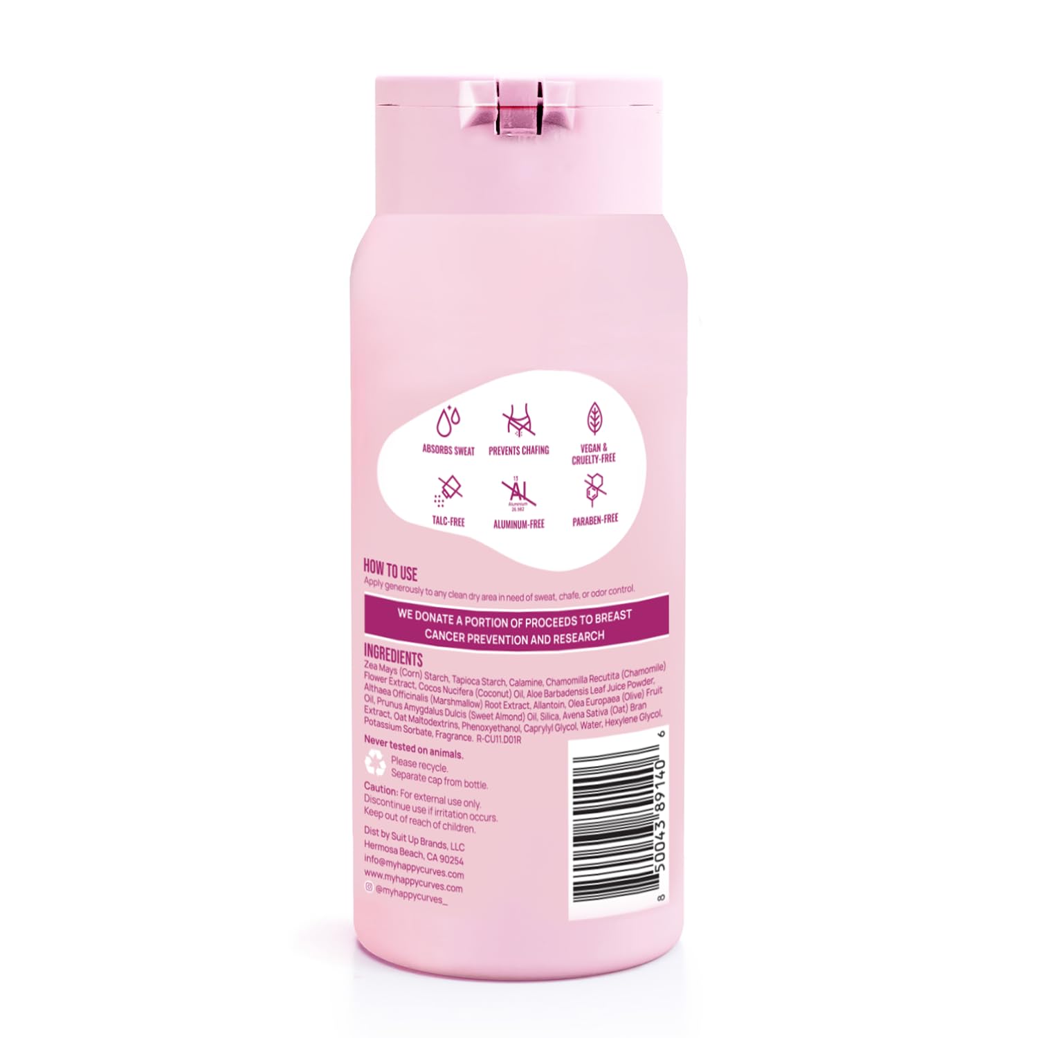 HAPPY CURVES Comfort Powder: Talc Free Anti Chafe Body & Foot Dusting Powder Deodorant to Control Inner Thigh Chafing, Private Areas, and All Over Body for Women (4 Ounce (Pack of 1), Fragrance-Free) - Image 8