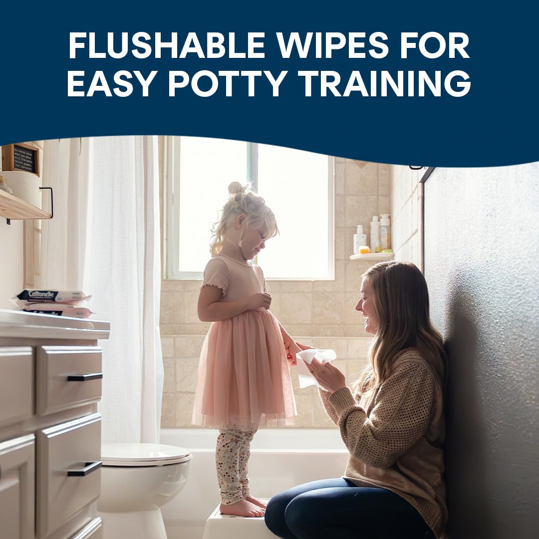 Cottonelle Fragrance Free Flushable Wipes, 2 Packs, 42 Wipes per Pack - Image 2