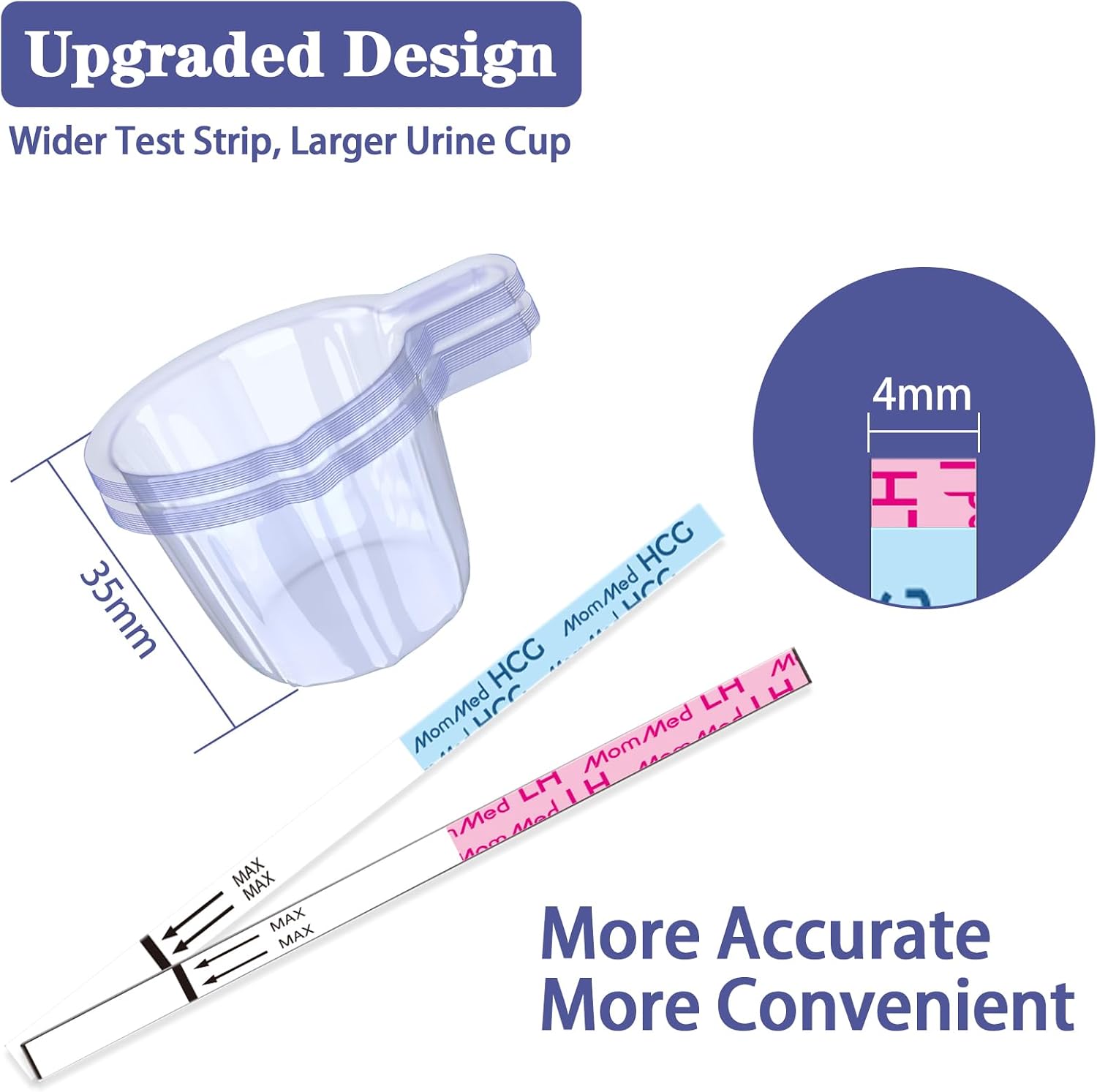 MomMed Ovulation Test Strips, Ovulation and Pregnancy Tests (LH50-HCG20), Includes 50 Ovulation Tests and 20 Pregnancy Tests with 70 Urine Cups, Accurately Track Ovulation and Detect Early Pregnancy - Image 7