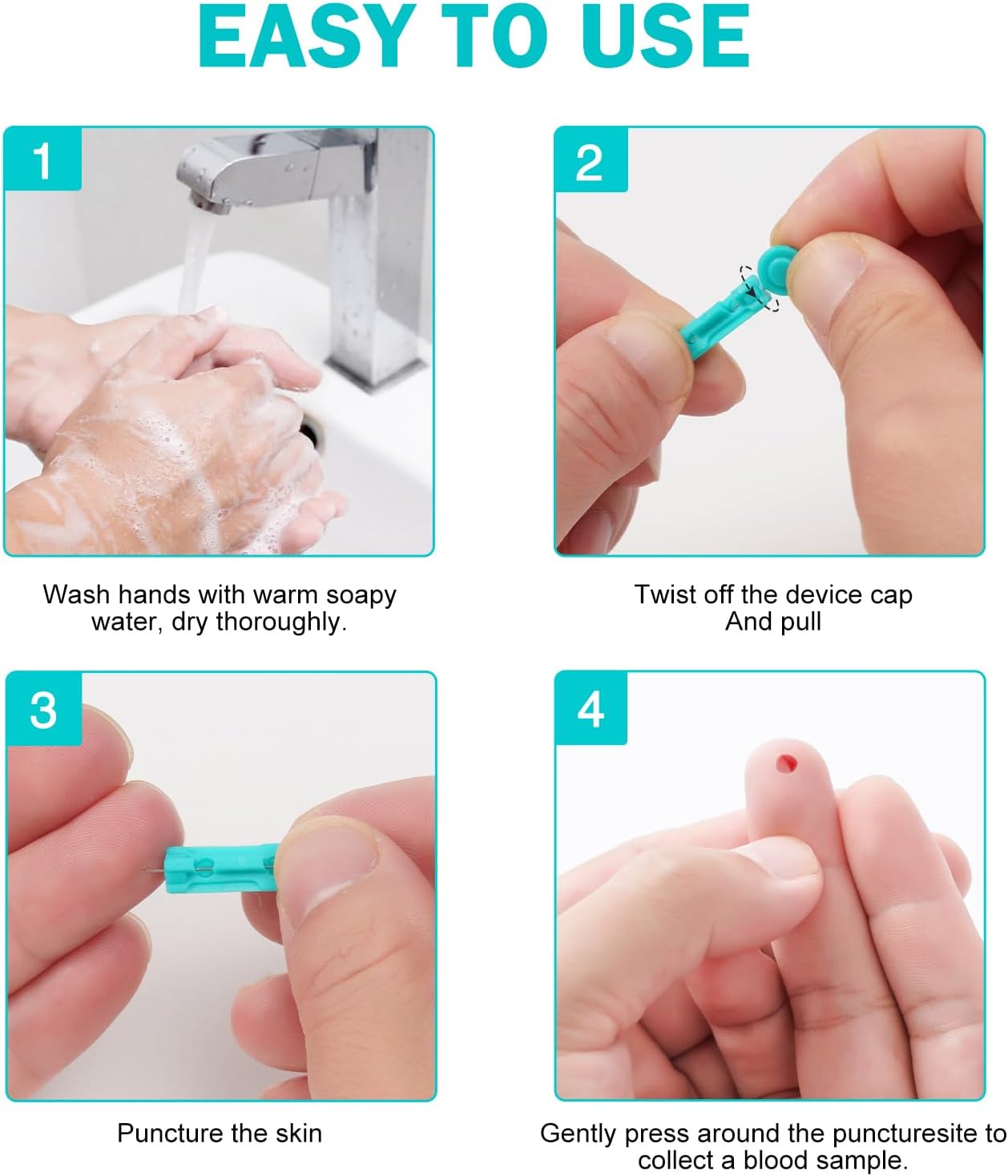Blood Lancets,Twist Top Lancets for Lancing Devices,350 Count ,30 Gauge Diabetes Lancets for Blood Glucose Testing (Multicolored) - Image 7
