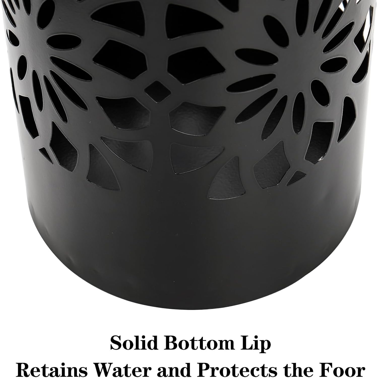Bekith Metal Umbrella Holder, Free Standing Umbrella Stand for Entryway, Canes Walking Sticks Holder for Home, Office, 6.7" x 6.7" x 16.5", Round, Black - Image 3