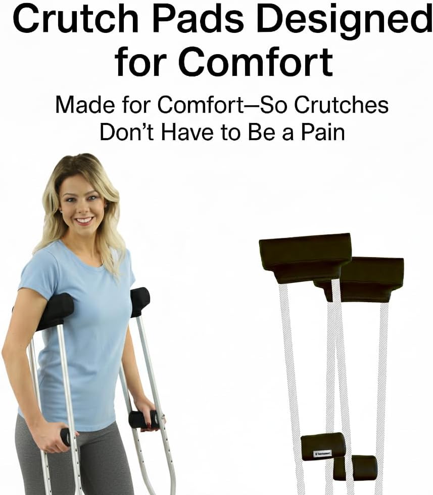 Crutcheze Crutch Pads & Hand Grips, Underarm Crutches Padding Set - Image 3