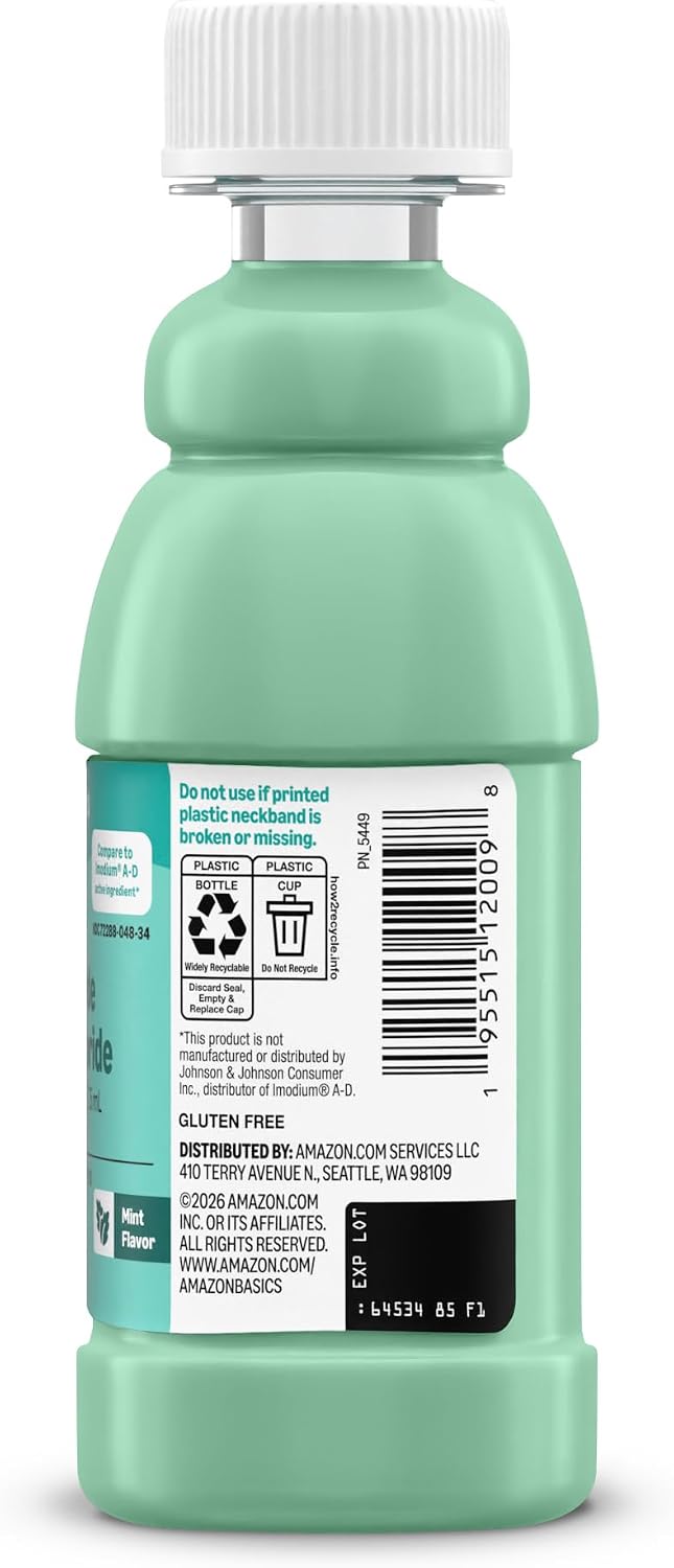 Amazon Basics Loperamide Hydrochloride Oral Solution, 1 mg per 7.5 ml, Anti-Diarrheal Medicine, for Kids and Adults 12 Years and Over, Mint, 8 fl oz (Pack of 1) (Previously Care) - Image 9
